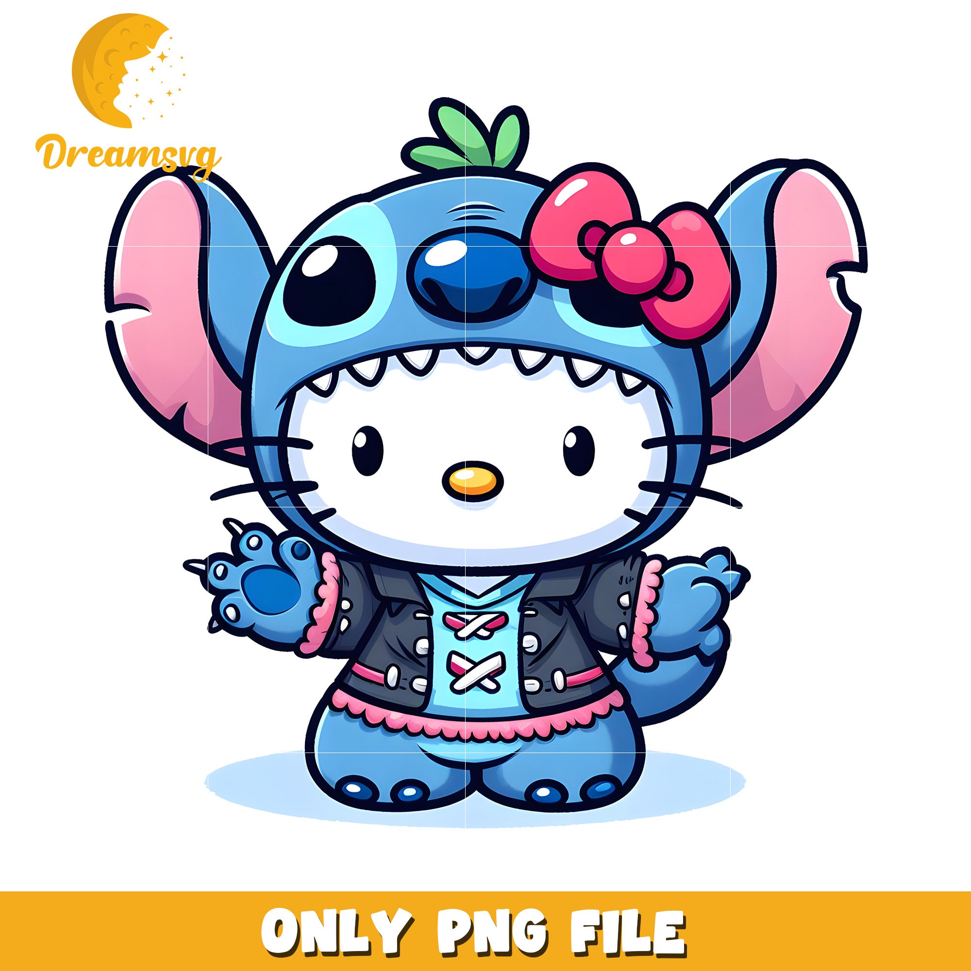 Hello Kitty Stitch PNG Cute Costume