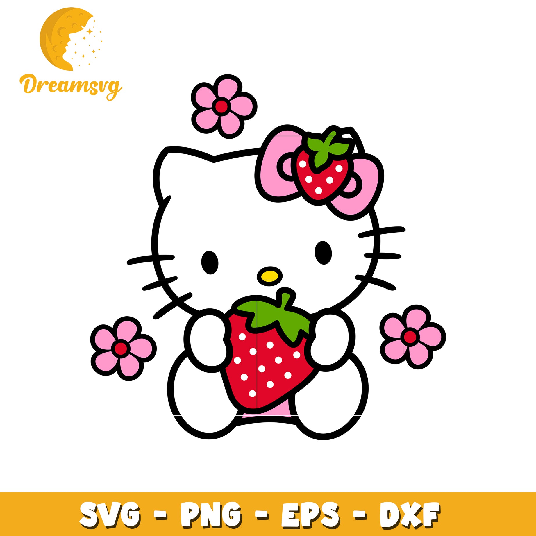 Hello Kitty Strawberry SVG Cut File
