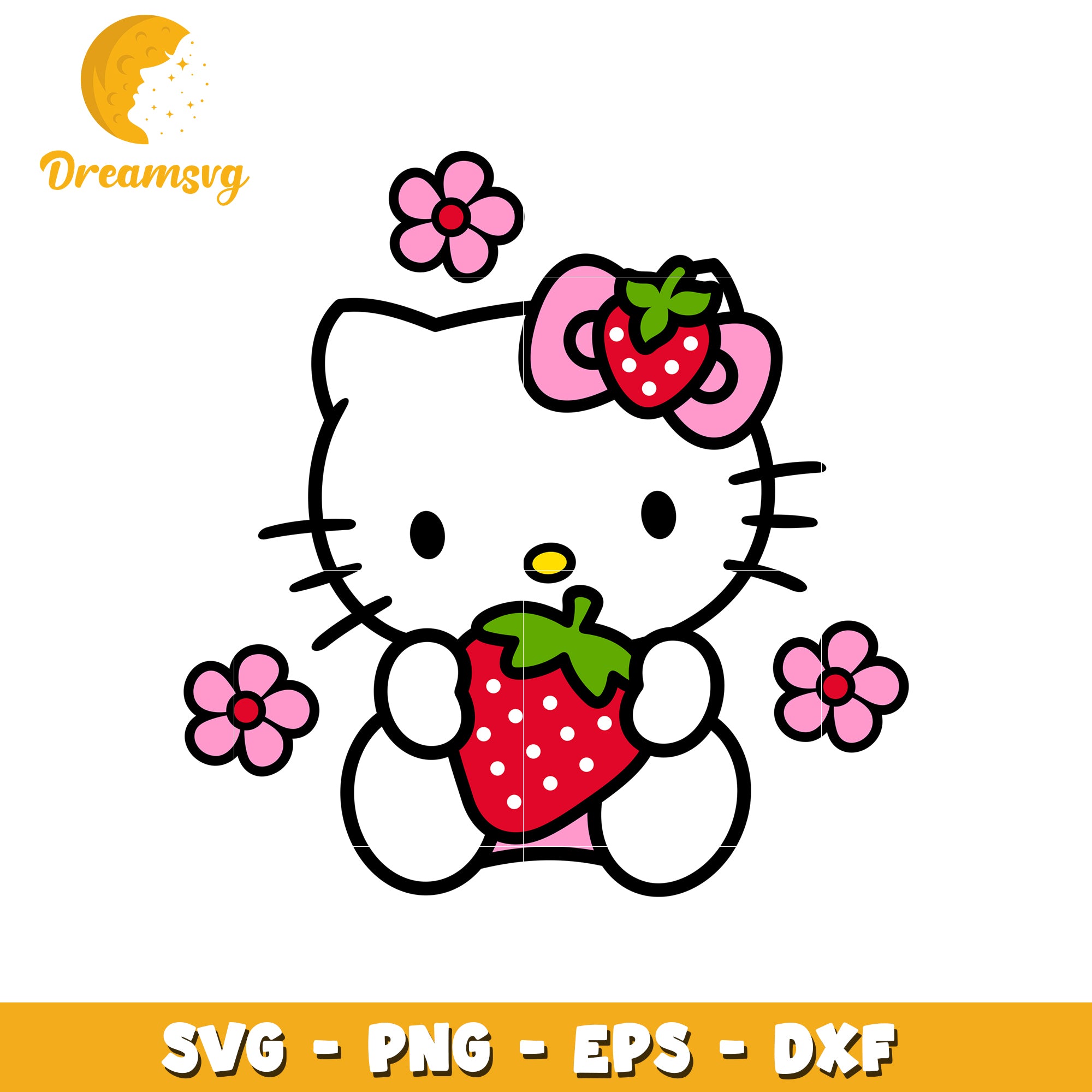 Hello Kitty Strawberry SVG Cut File