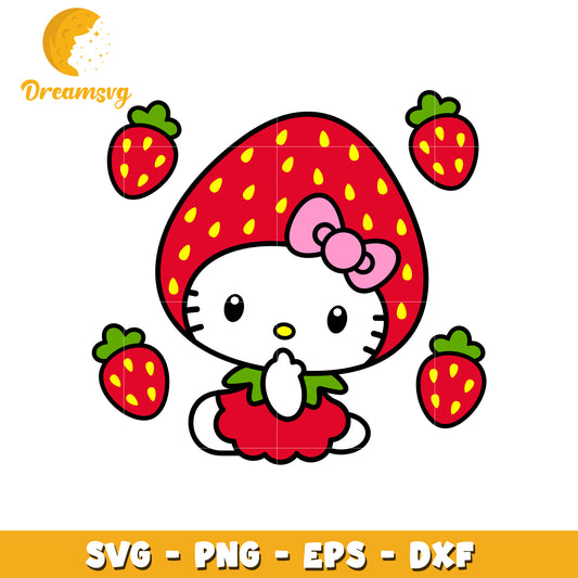 Hello Kitty Strawberry SVG PNG EPS DXF
