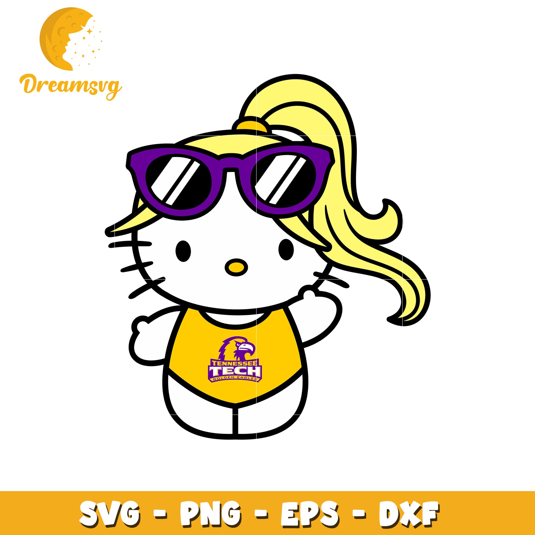 Hello Kitty Summer SVG Design for Tennessee Tech Fans
