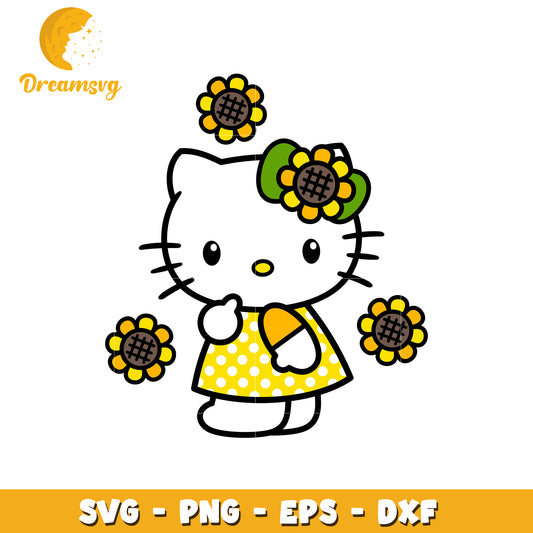 Hello Kitty Sunflower SVG Cut File