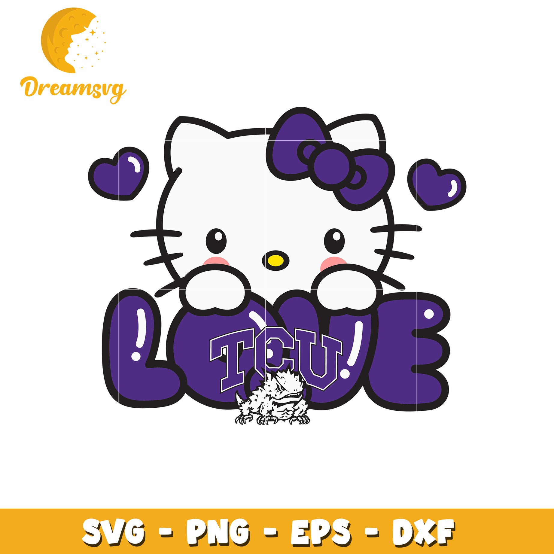 Hello Kitty TCU Love SVG Design for Fans Doodles
