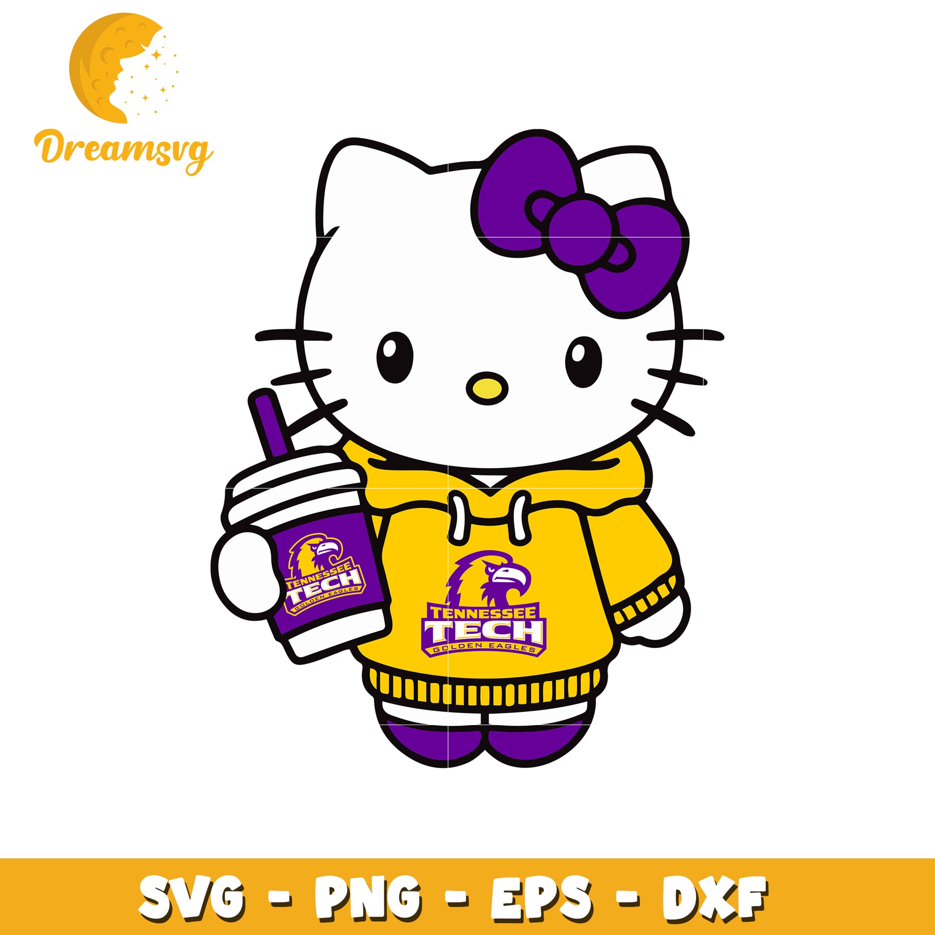 Hello Kitty Tennessee Tech SVG Design Printable Art