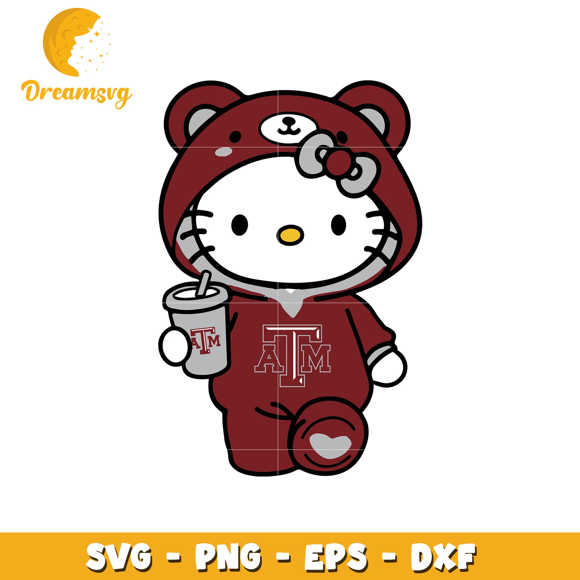 Hello Kitty Texas A&M SVG Design