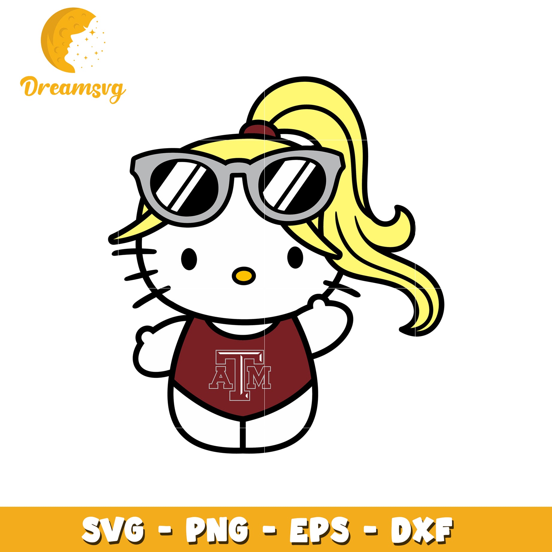 Hello Kitty Texas A&M SVG Design for Crafts