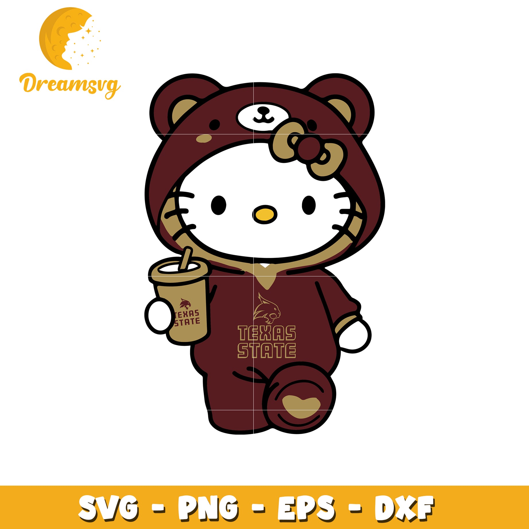 Hello Kitty Texas State SVG Design