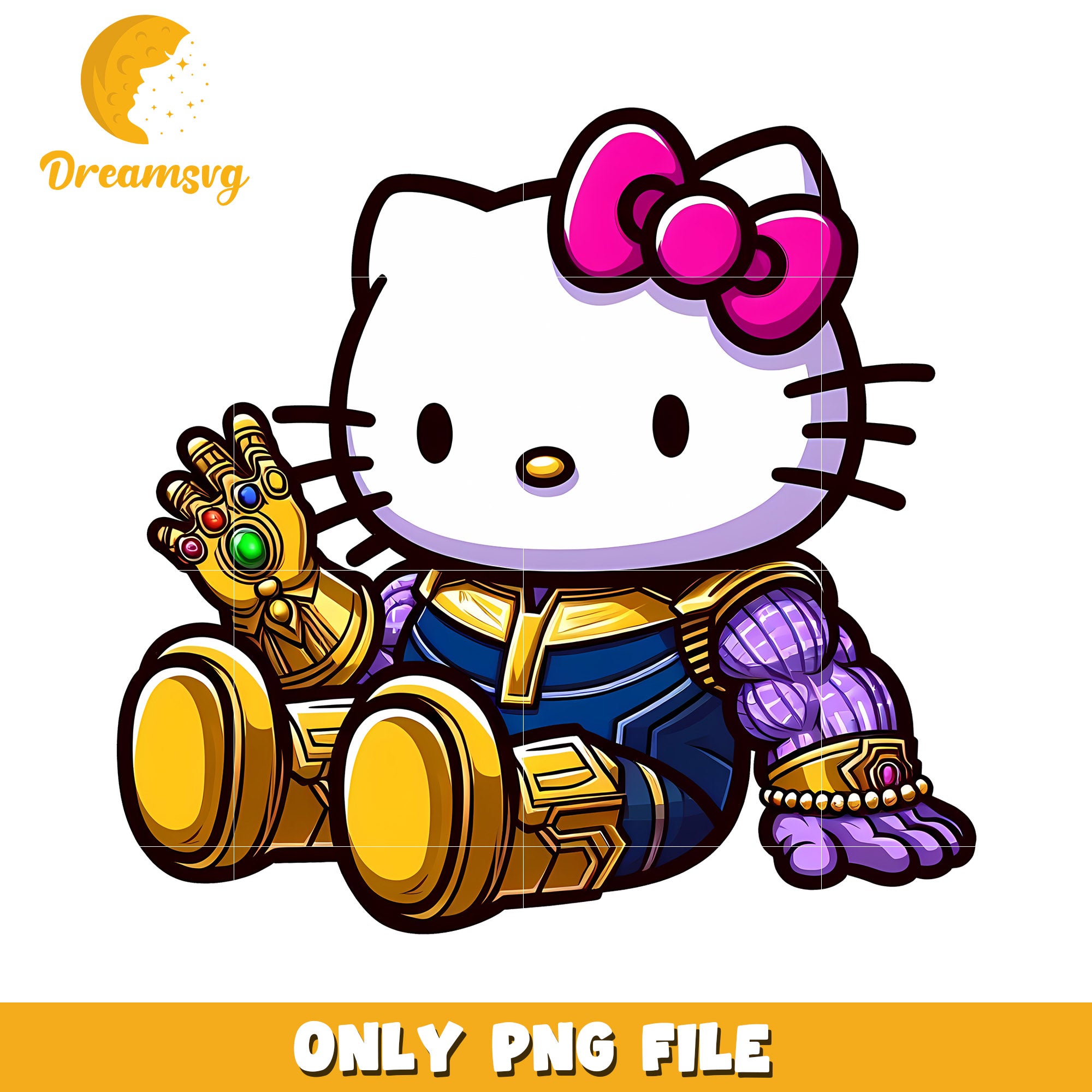 Hello Kitty Thanos PNG Cute Infinity Gauntlet Design