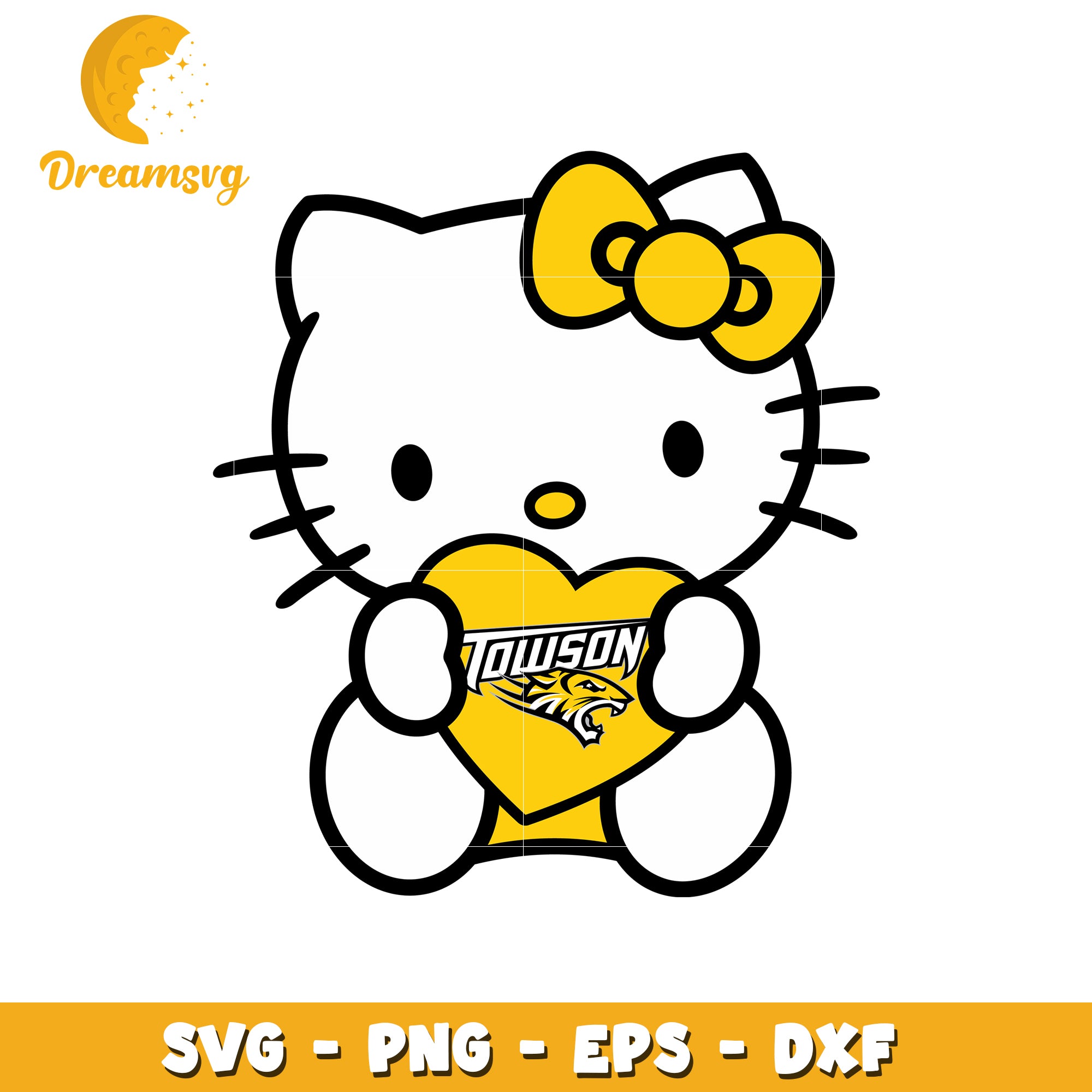 Hello Kitty Towson Tigers SVG Design