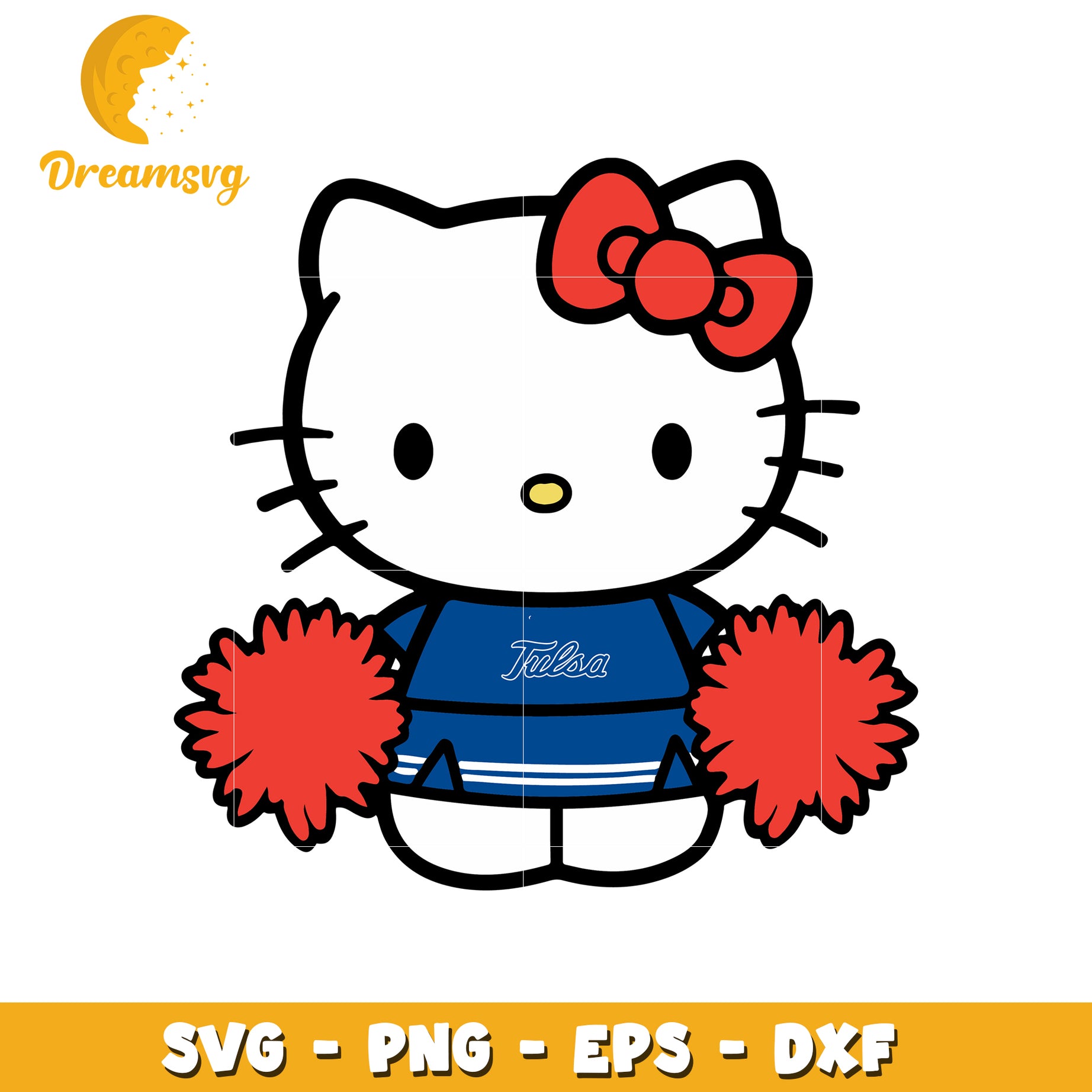 Hello Kitty Tulsa Cheerleader SVG