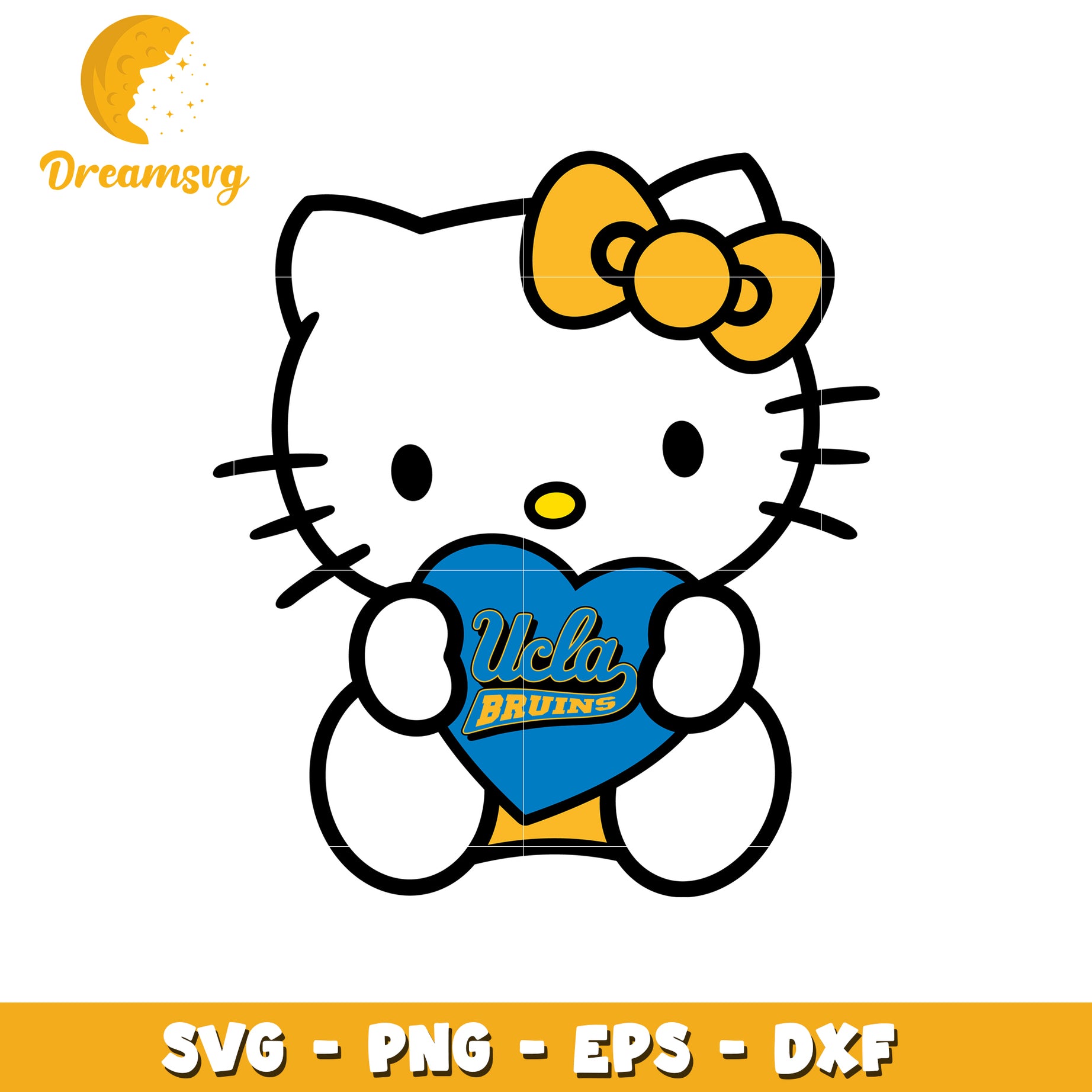 Hello Kitty UCLA Bruins SVG Design Graphic Art