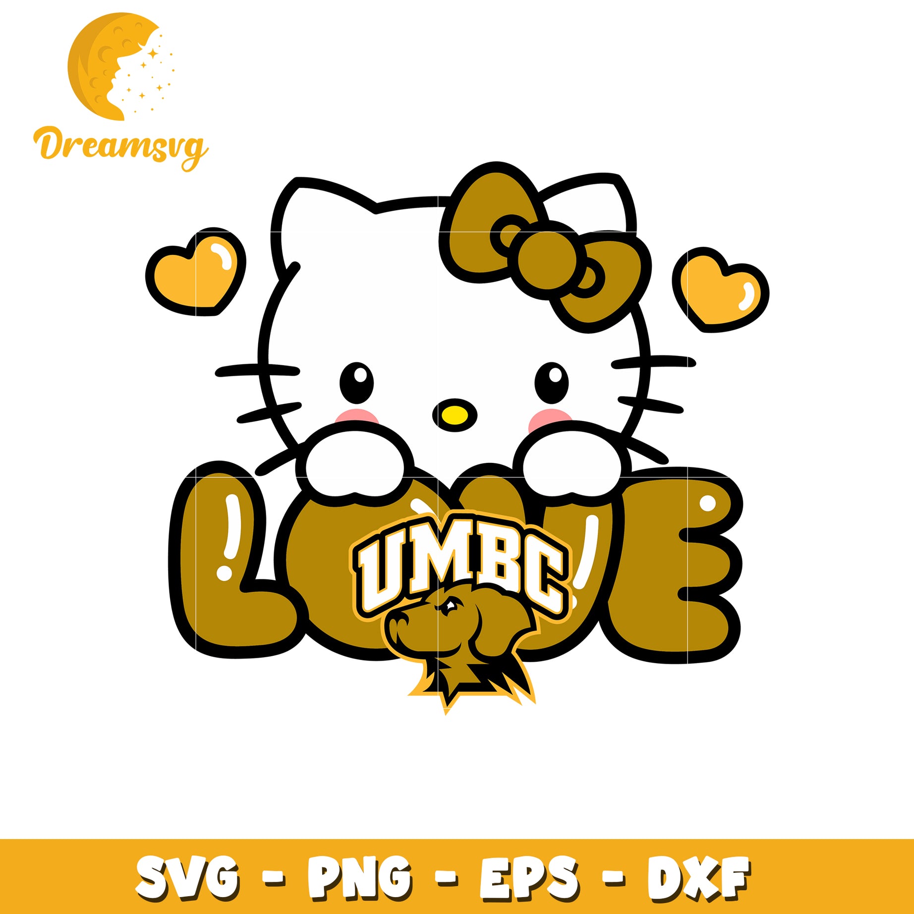 Hello Kitty UMBC Love SVG Design for Fans and Crafts