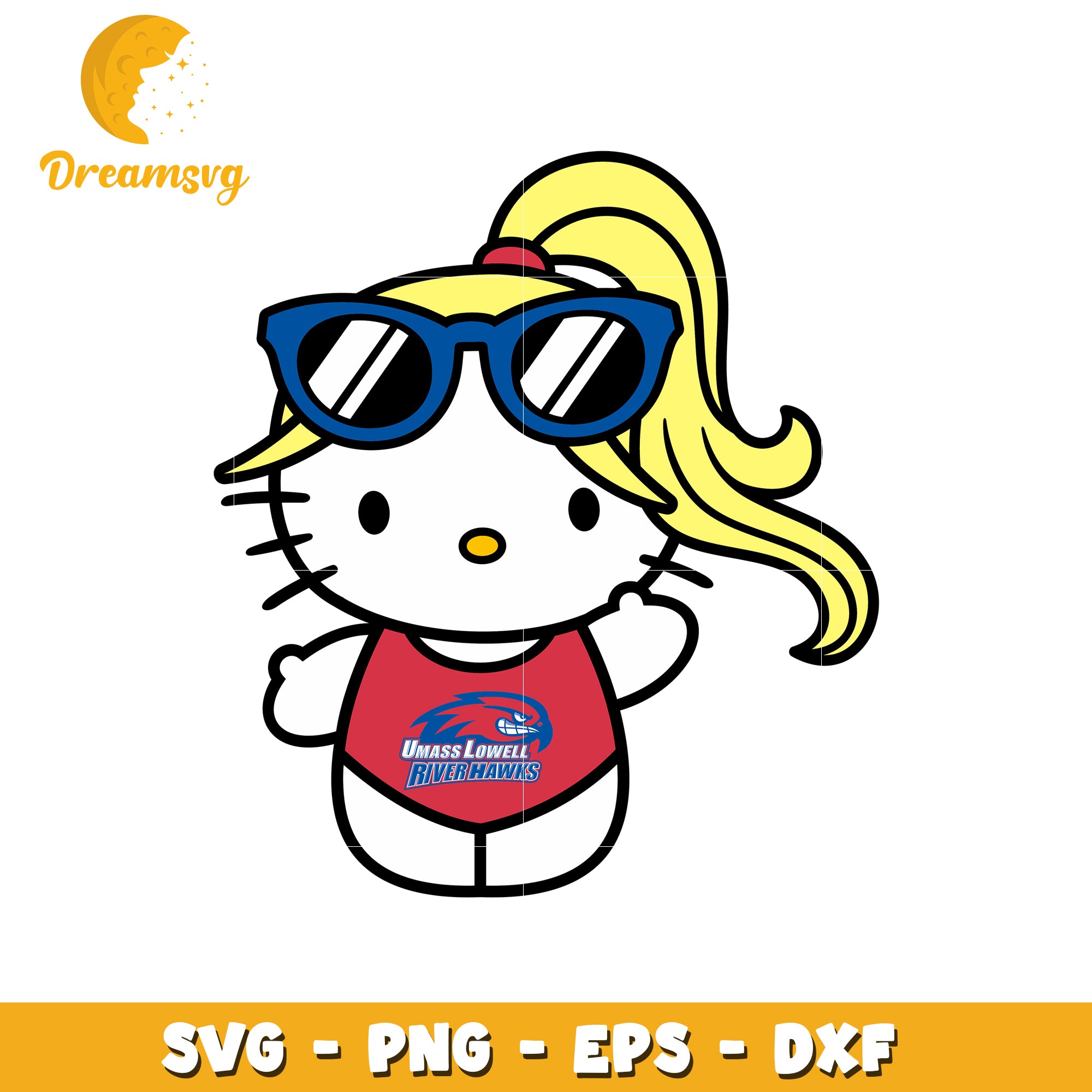 Hello Kitty UMass Lowell SVG Design