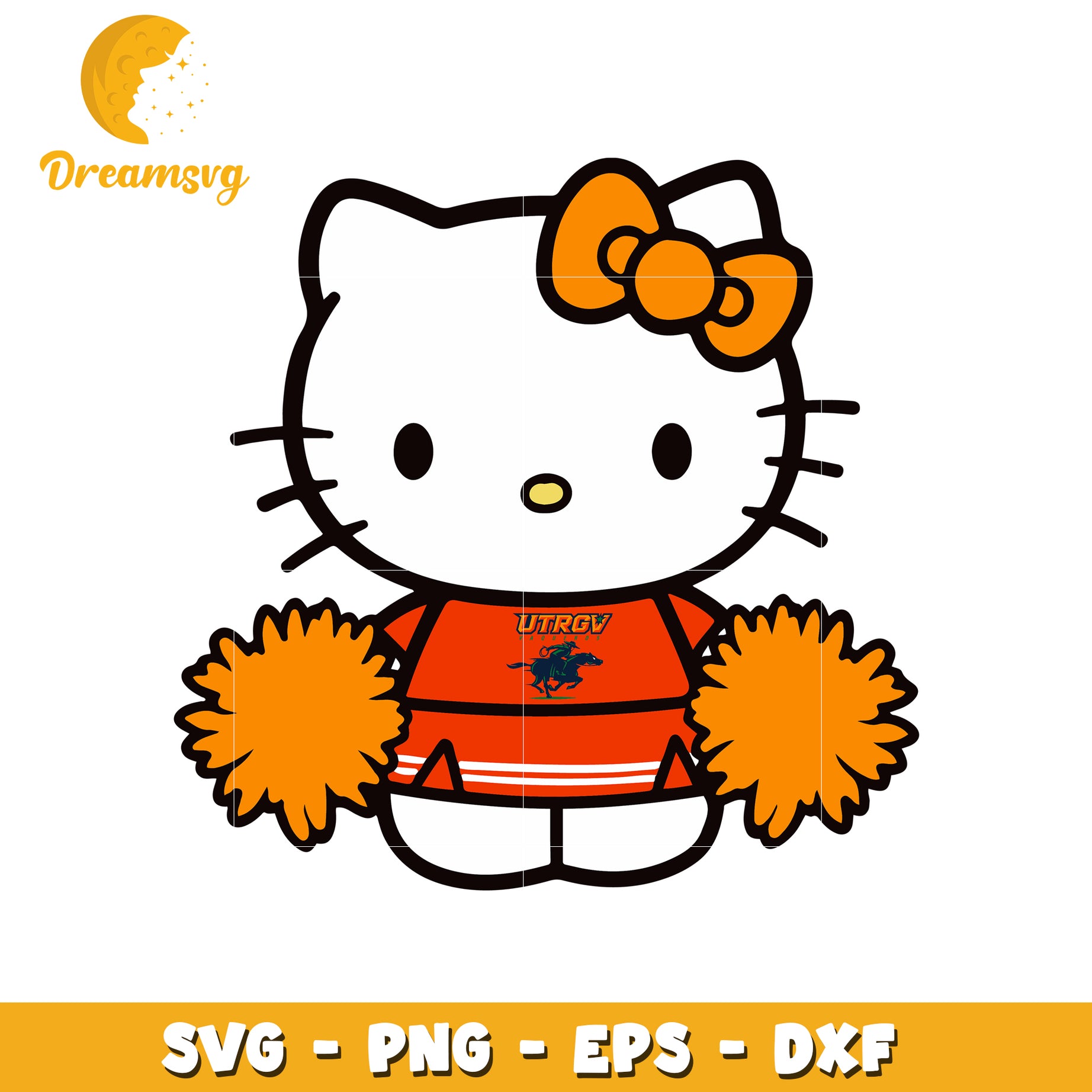 Hello Kitty UTRGV Cheerleader SVG