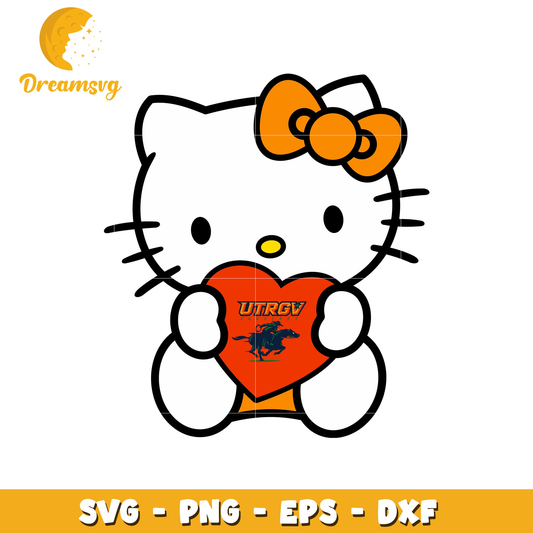 Hello Kitty UTRGV Vaqueros SVG