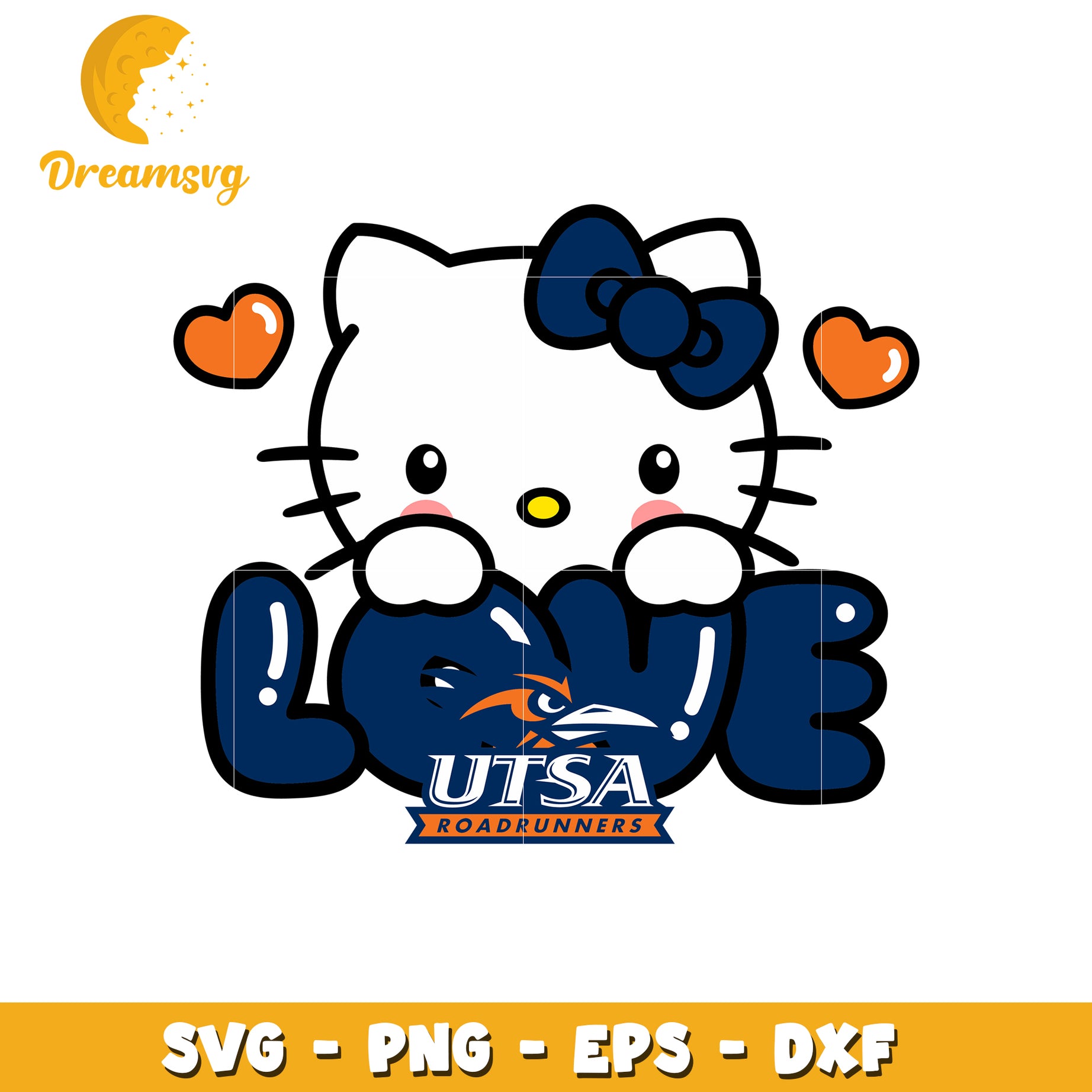Hello Kitty UTSA Roadrunners SVG
