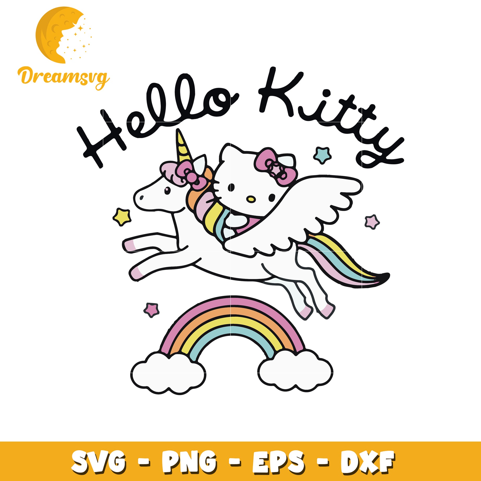 Hello Kitty Unicorn SVG Cut File