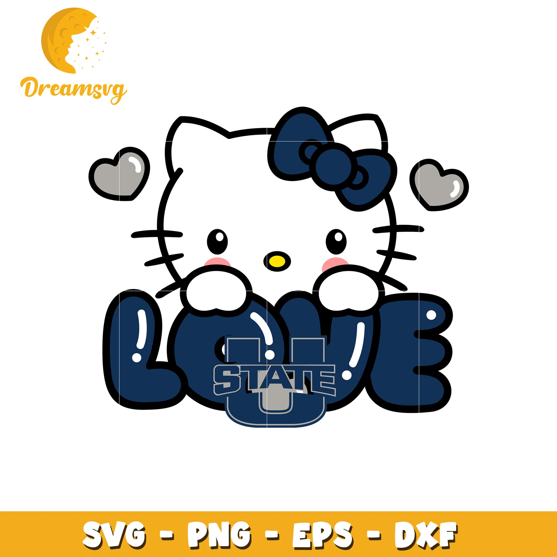 Hello Kitty Utah State Love SVG