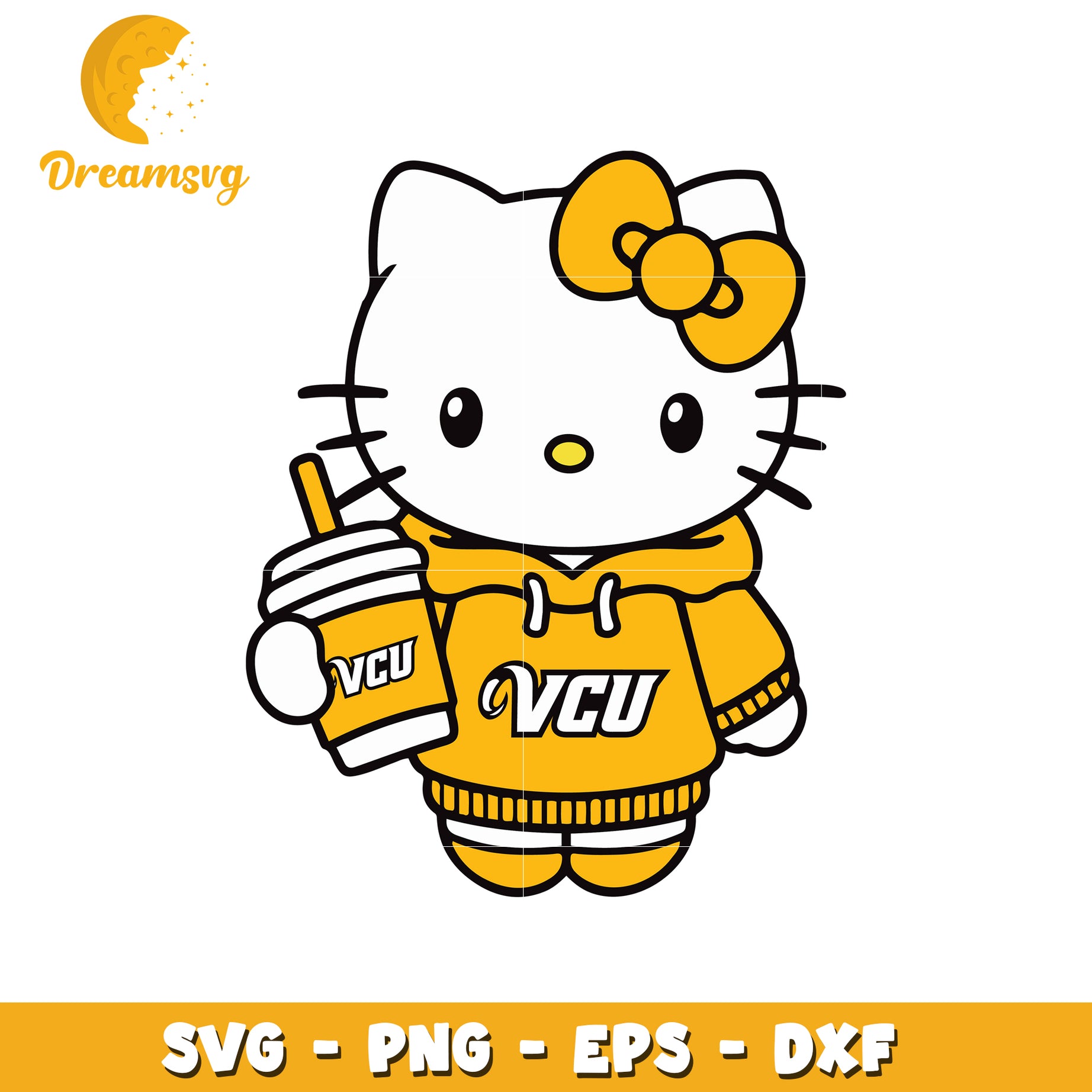 Hello Kitty VCU SVG Design Cute Cheerleader Art