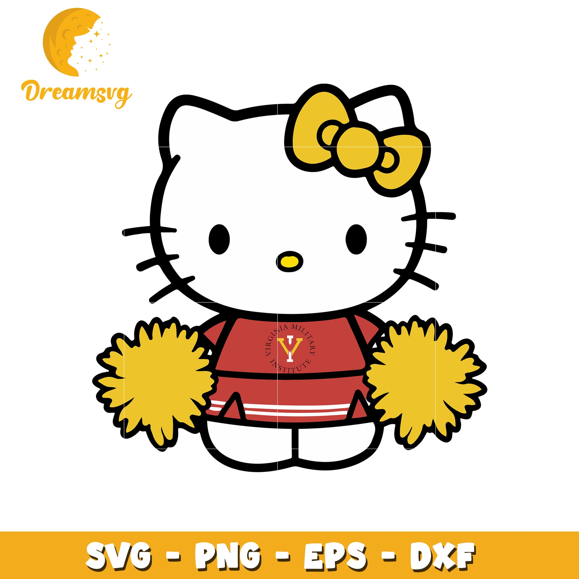 Hello Kitty VMI Cheerleader SVG