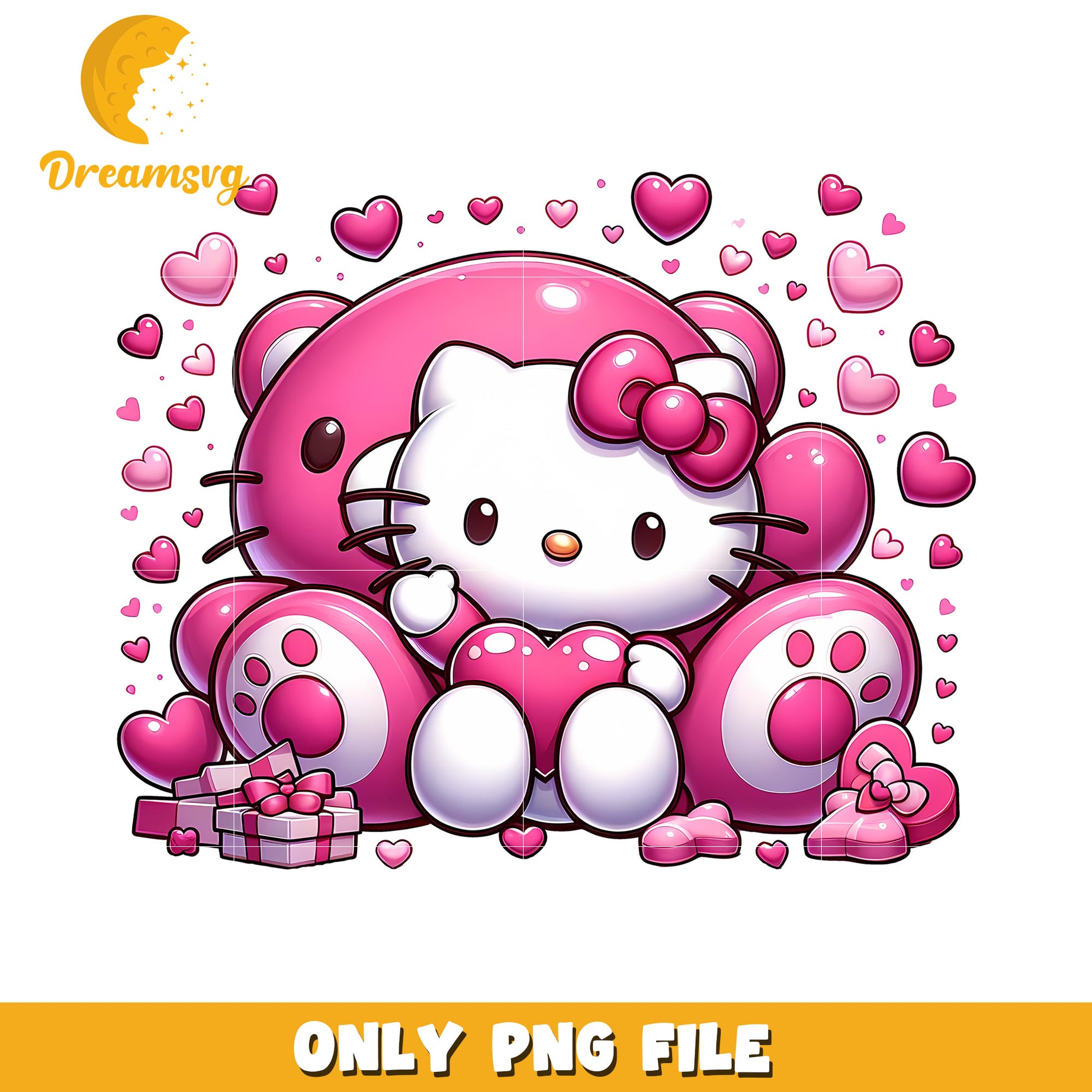 Hello Kitty Valentine PNG Cute Bear