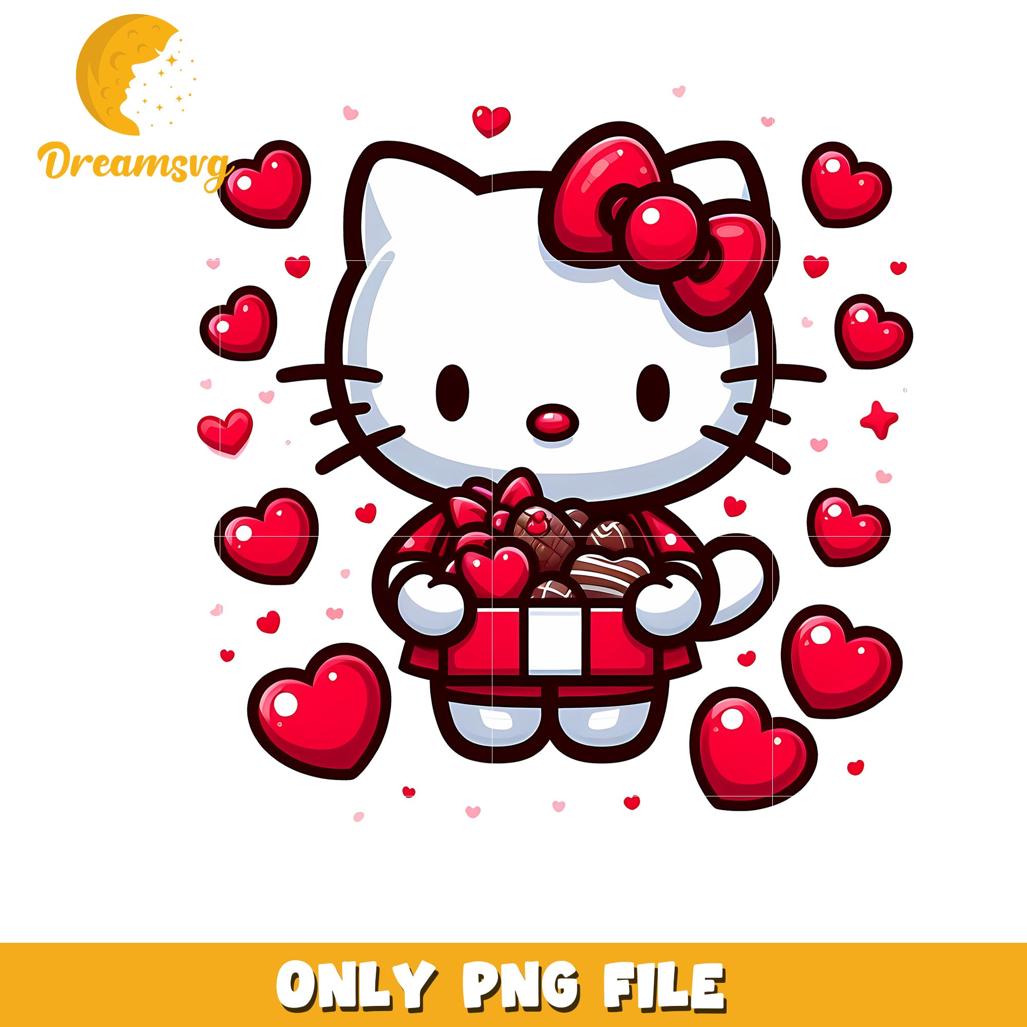 Hello Kitty Valentine PNG Cute Chocolate Design