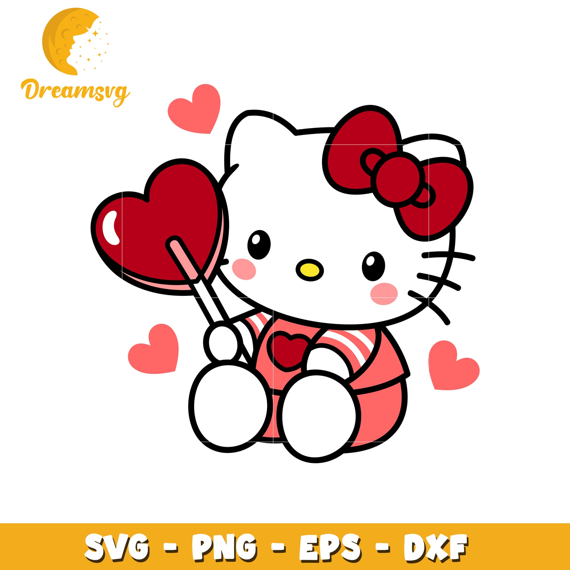 Hello Kitty Valentine SVG Cut File