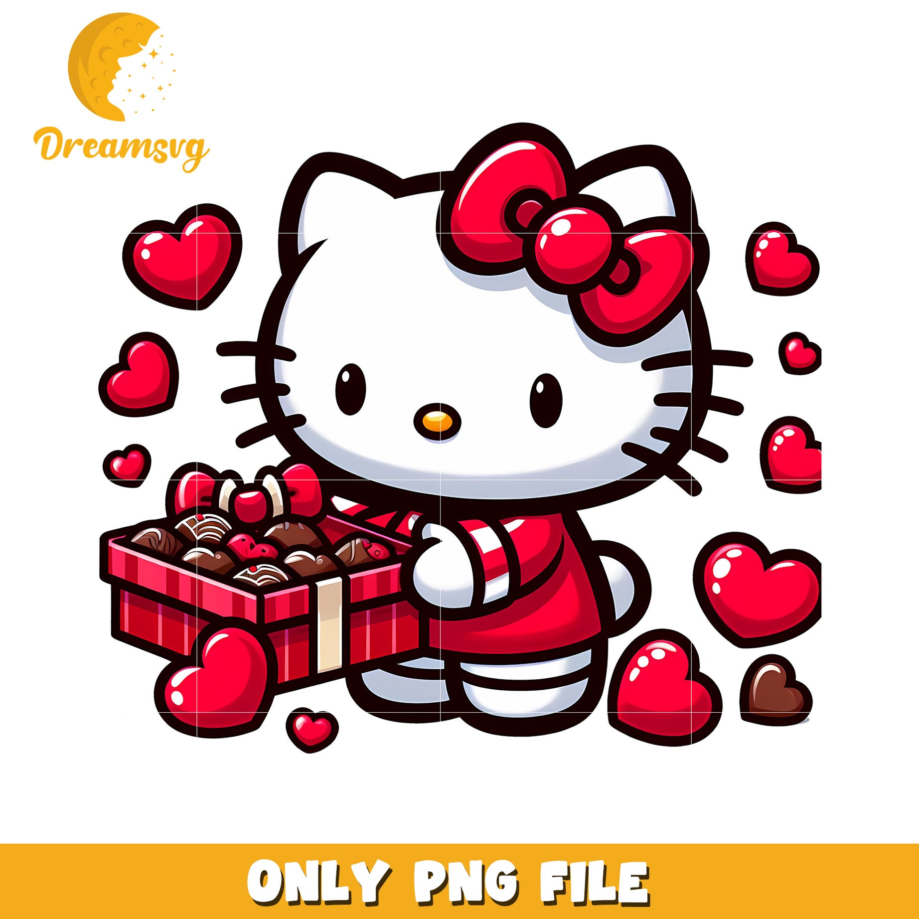 Hello Kitty Valentines PNG Chocolate Gift
