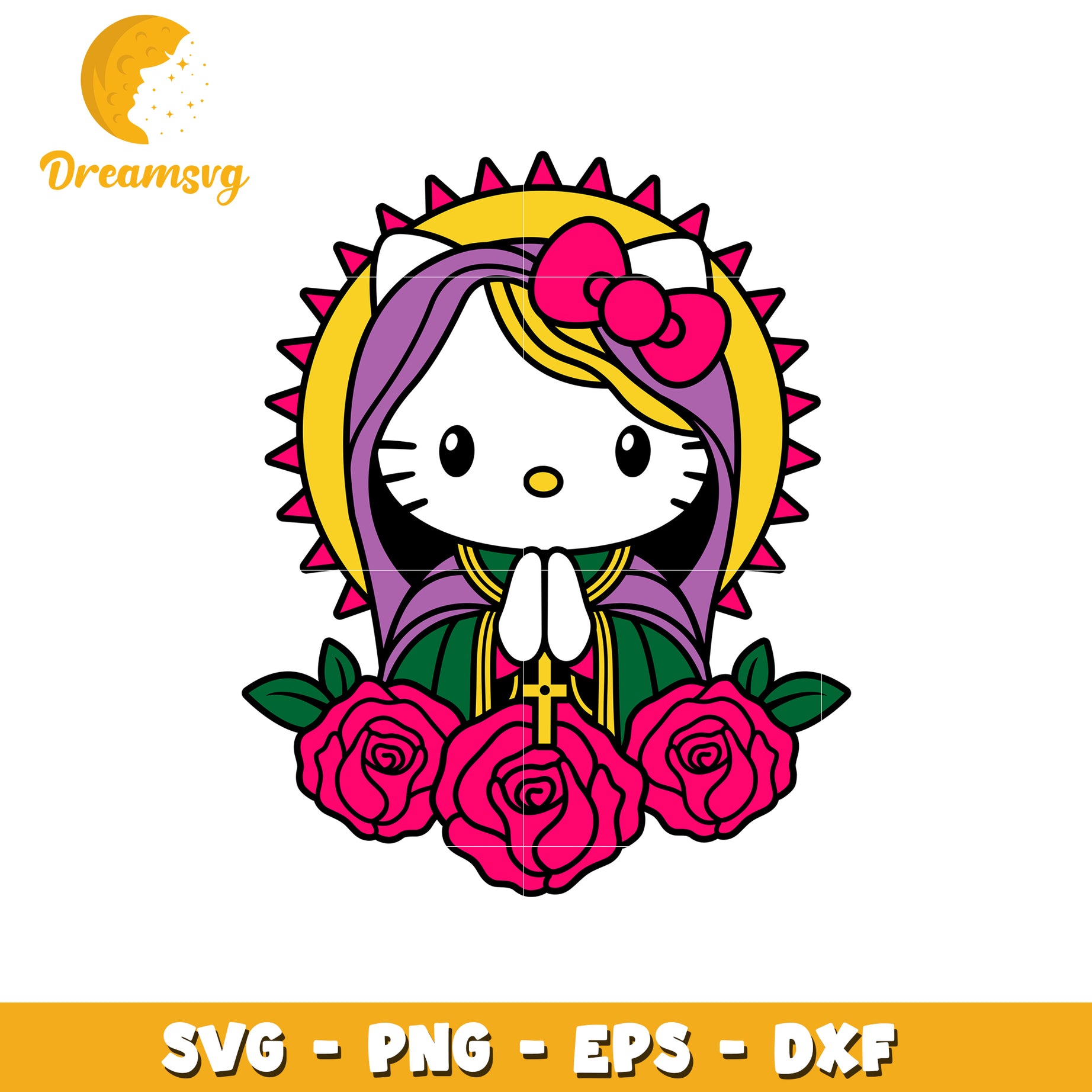 Hello Kitty Virgin Mary SVG PNG EPS DXF