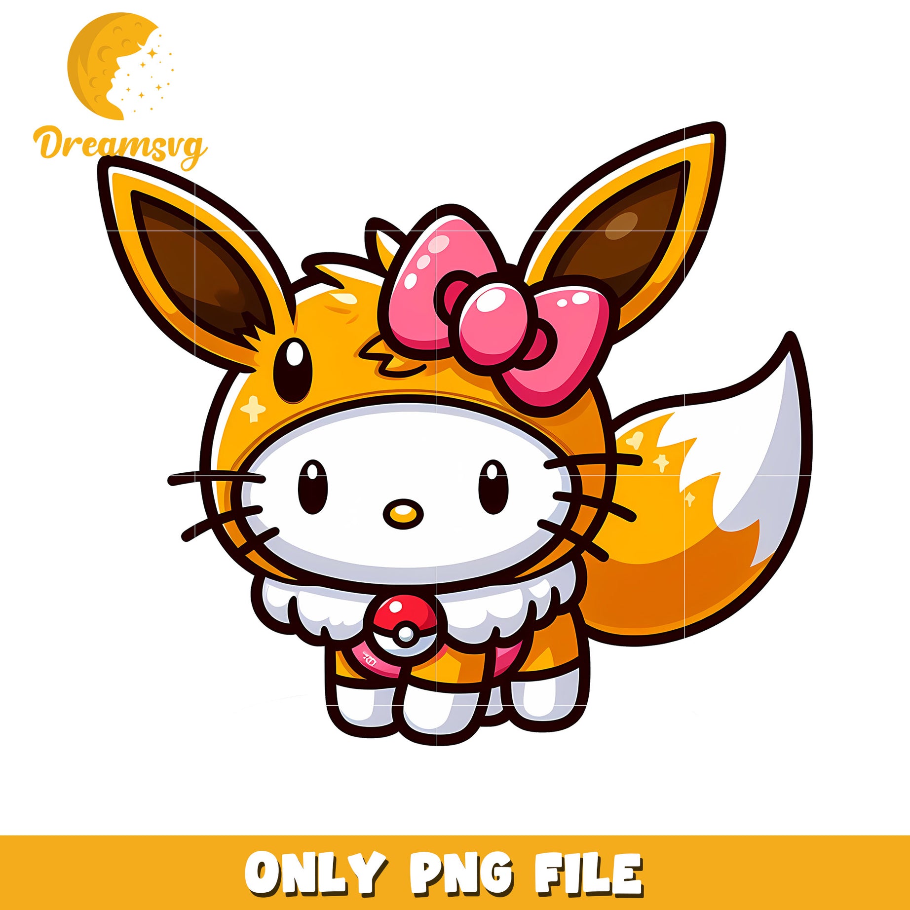 Hello Kitty Vulpix PNG Cute Cartoon