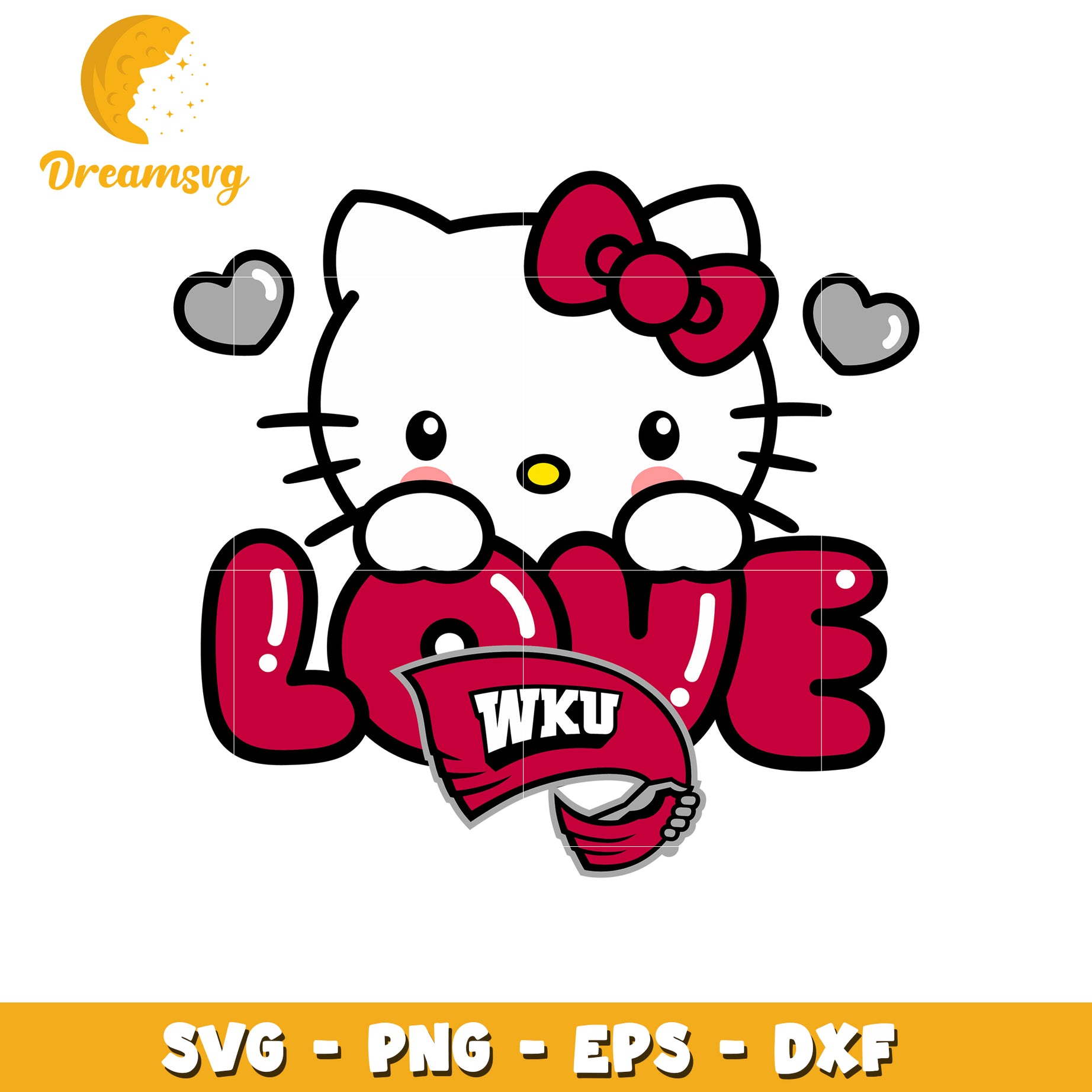 Hello Kitty WKU Love SVG Design