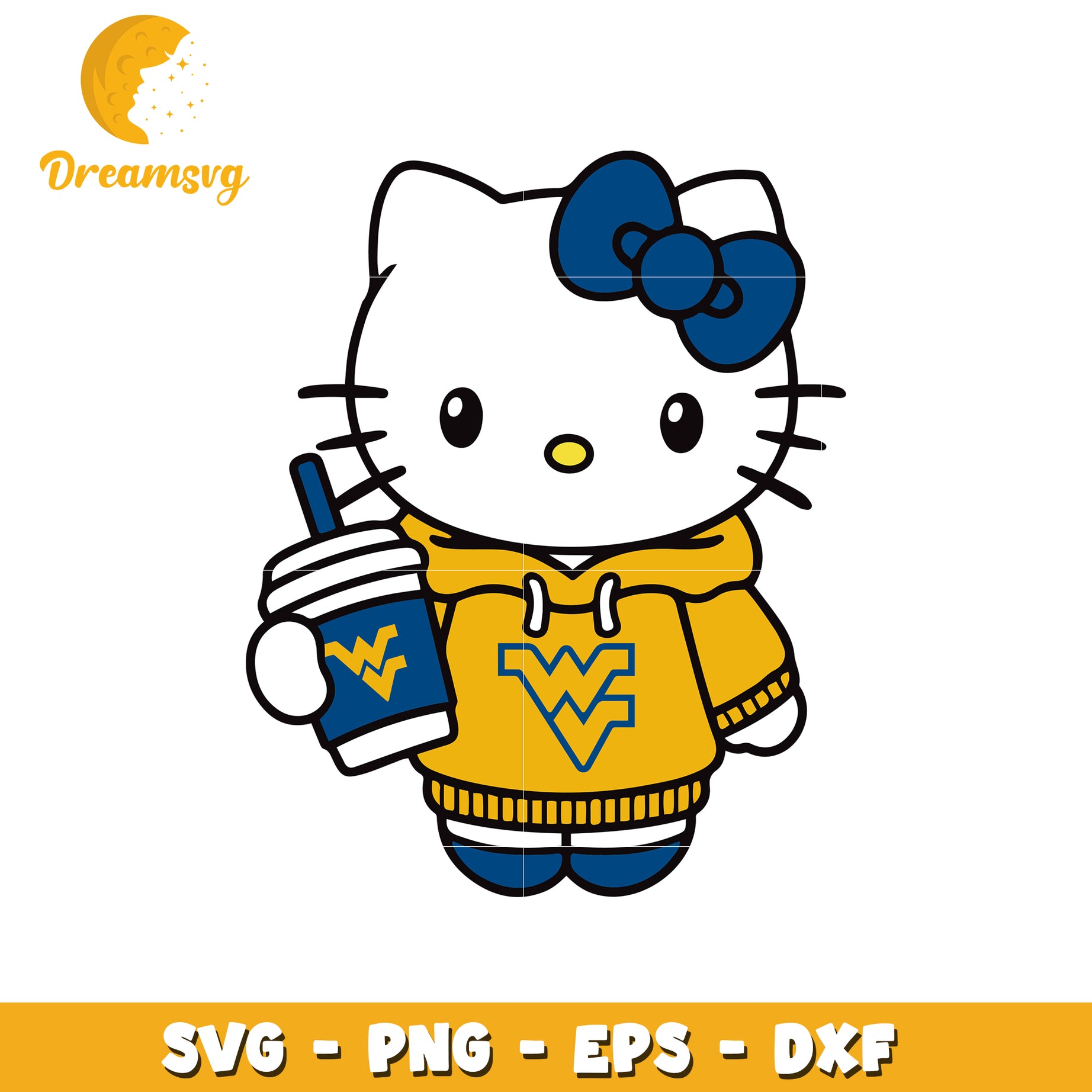 Hello Kitty WVU SVG Design Cute Fan Art Graphic