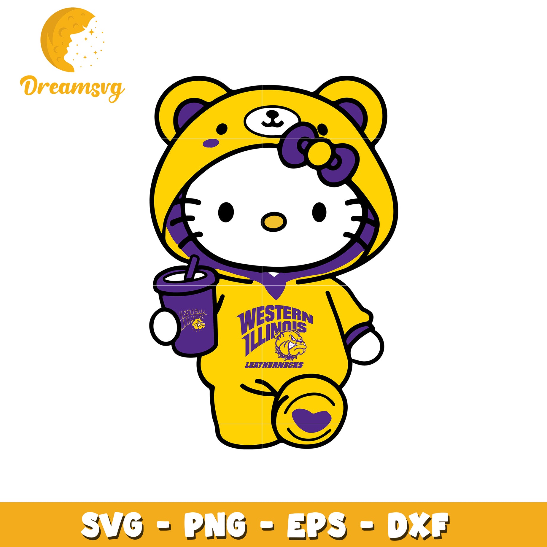 Hello Kitty Western Illinois SVG