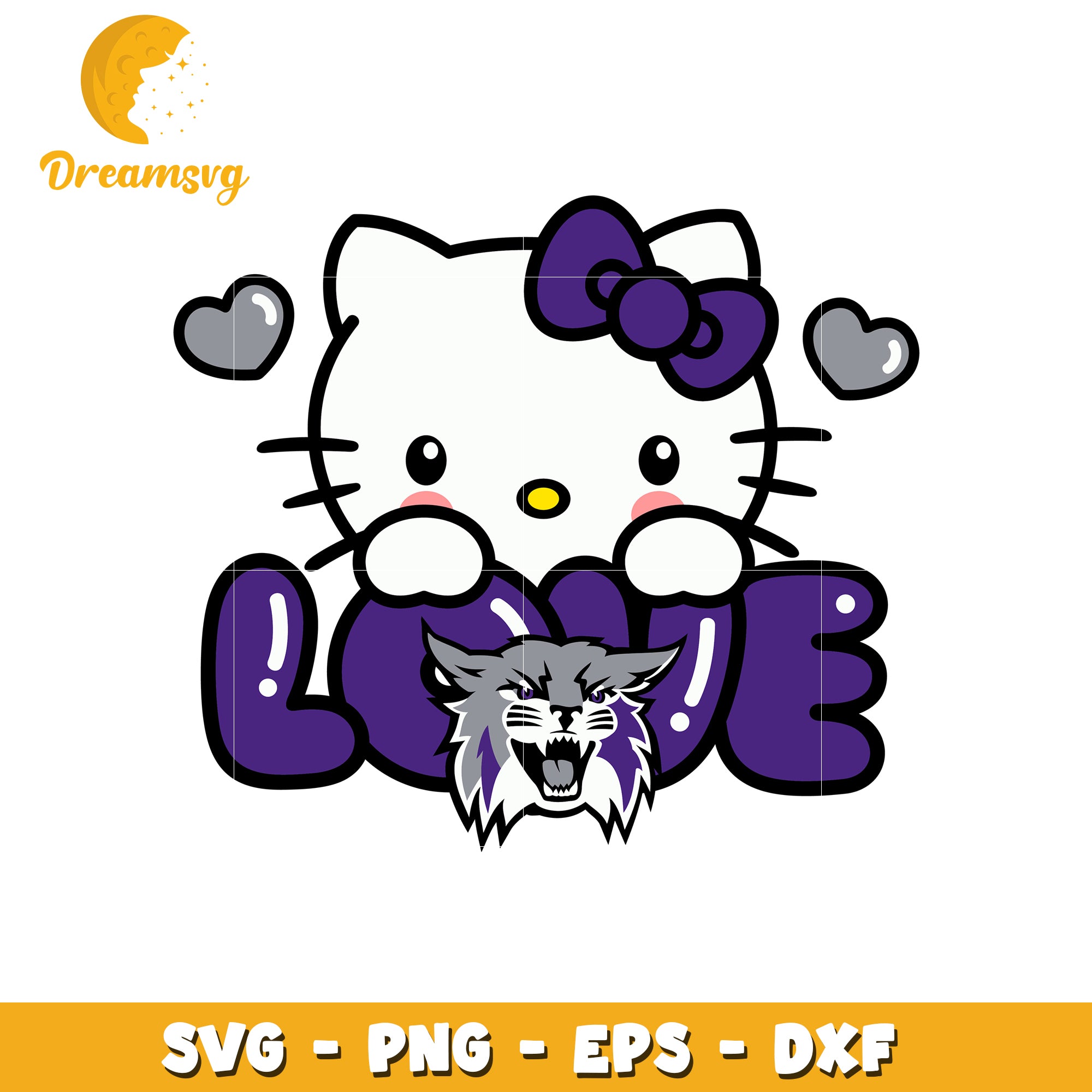 Hello Kitty Wildcat Love SVG Design
