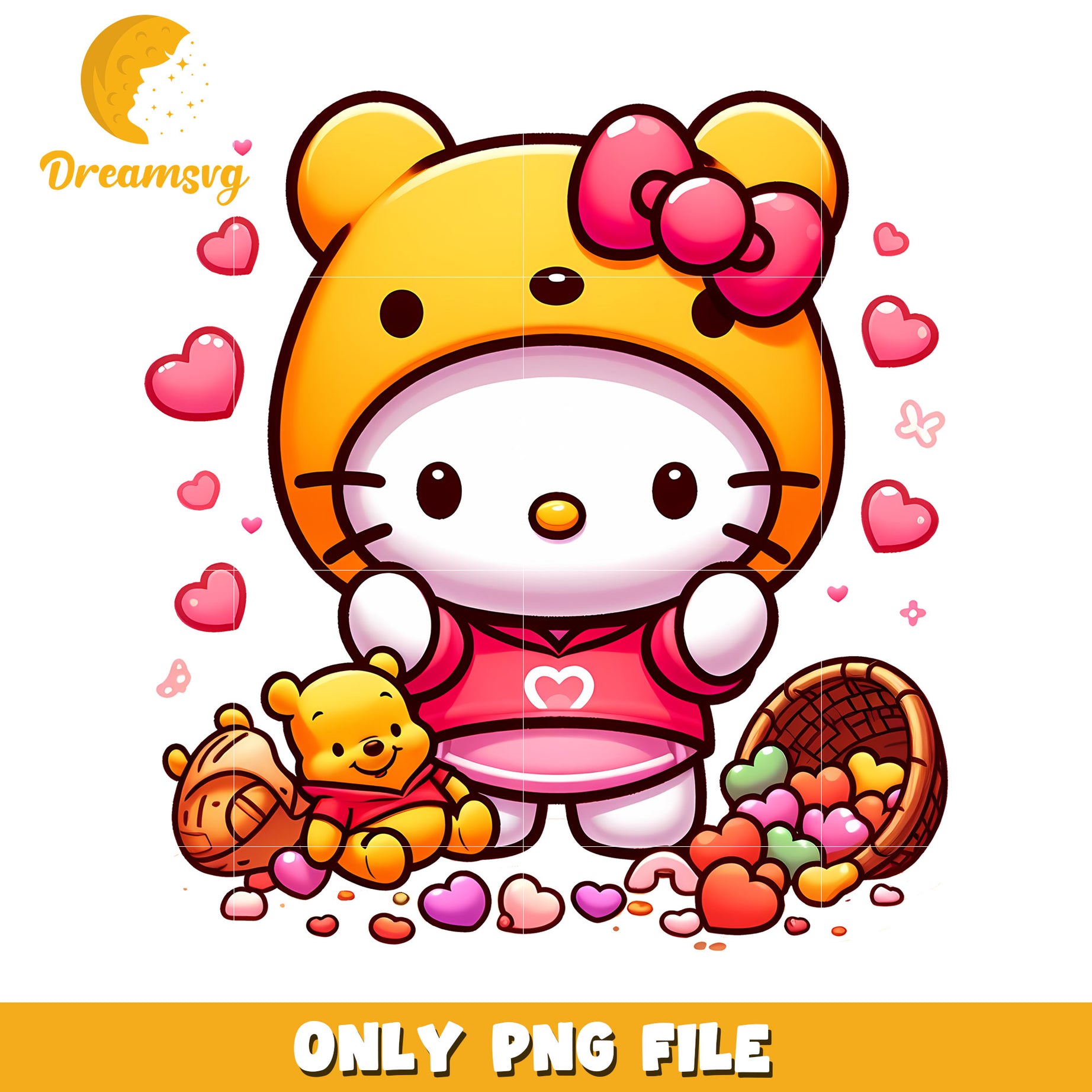 Hello Kitty Winnie the Pooh PNG Cute