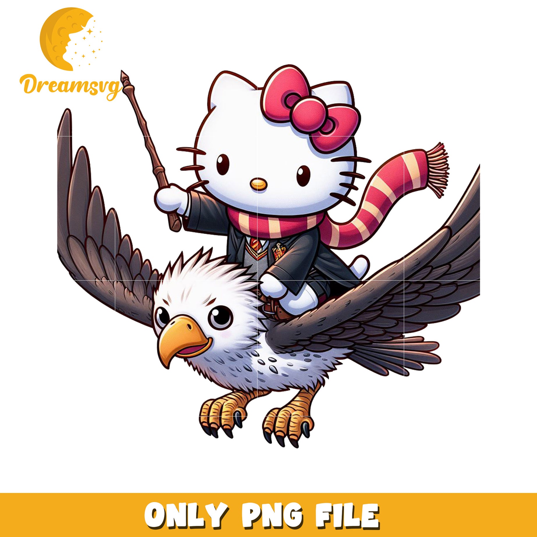 Hello Kitty Wizard PNG Eagle Flight