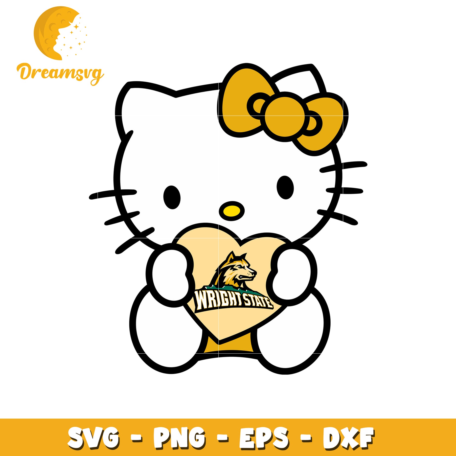 Hello Kitty Wright State SVG
