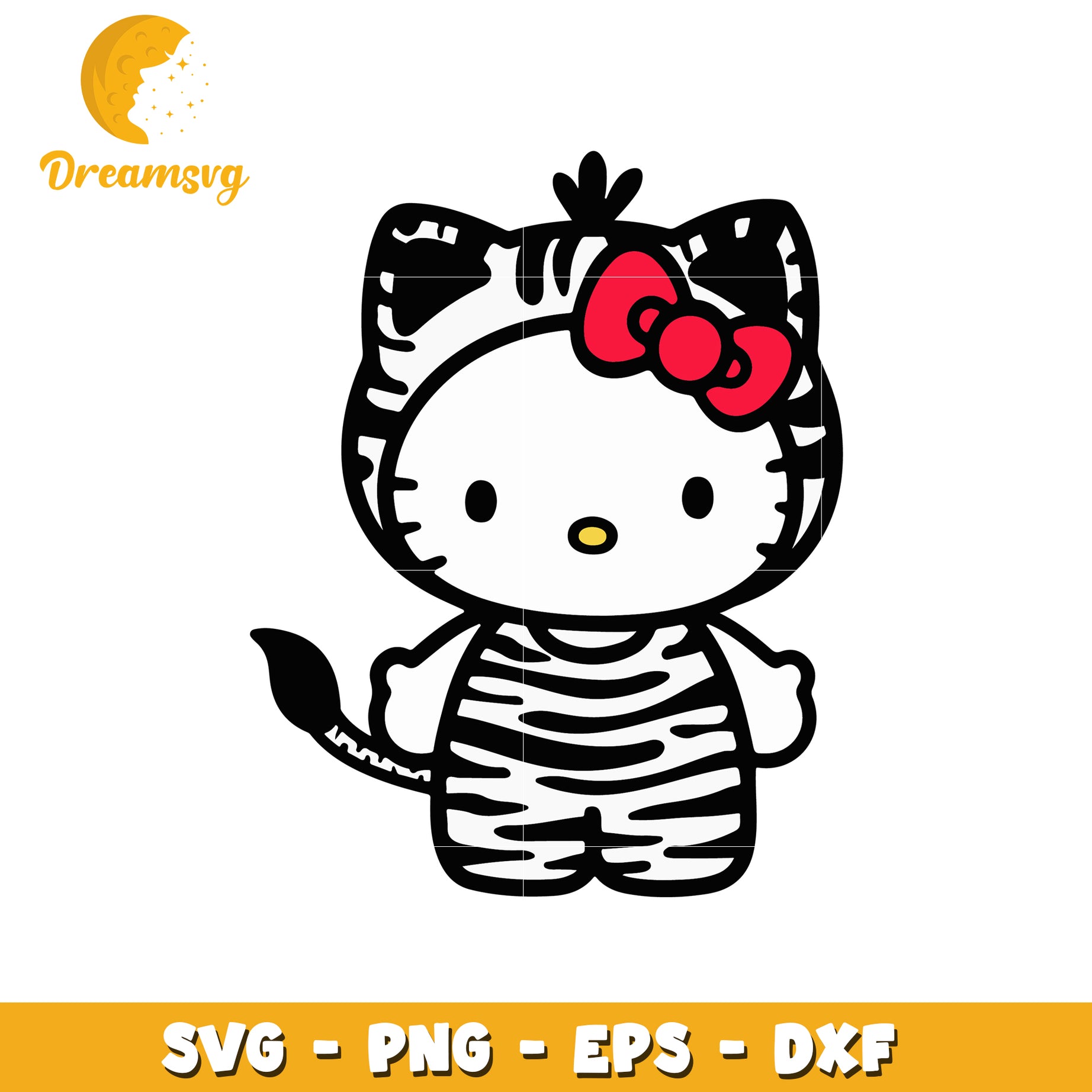 Hello Kitty Zebra Costume SVG Cut File