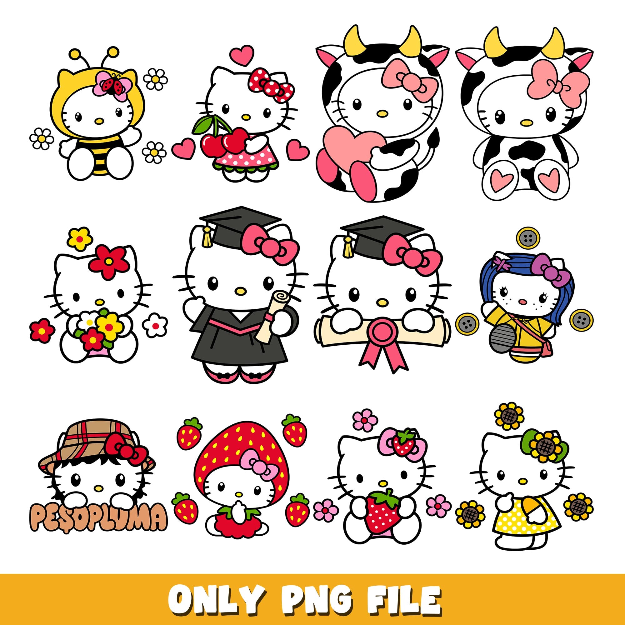 Hello Kitty Logo png, Hello Kitty bundle png, cartoon png – DreamSVG Store
