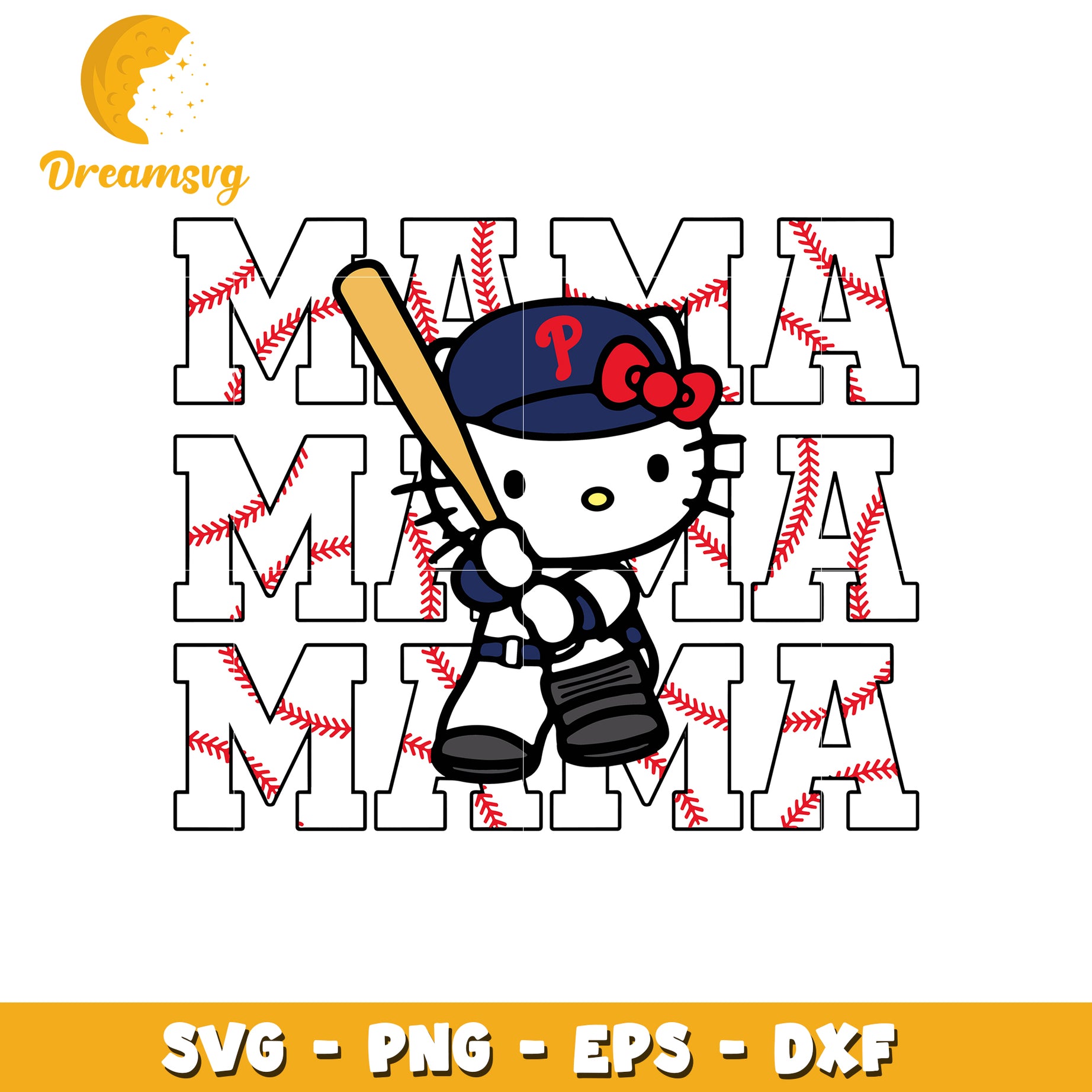 Hello Kitty dodgers baseball svg, hello kitty svg, baseball svg