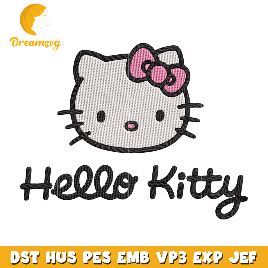 Hello Kitty logo Embroidery Design – DreamSVG Store