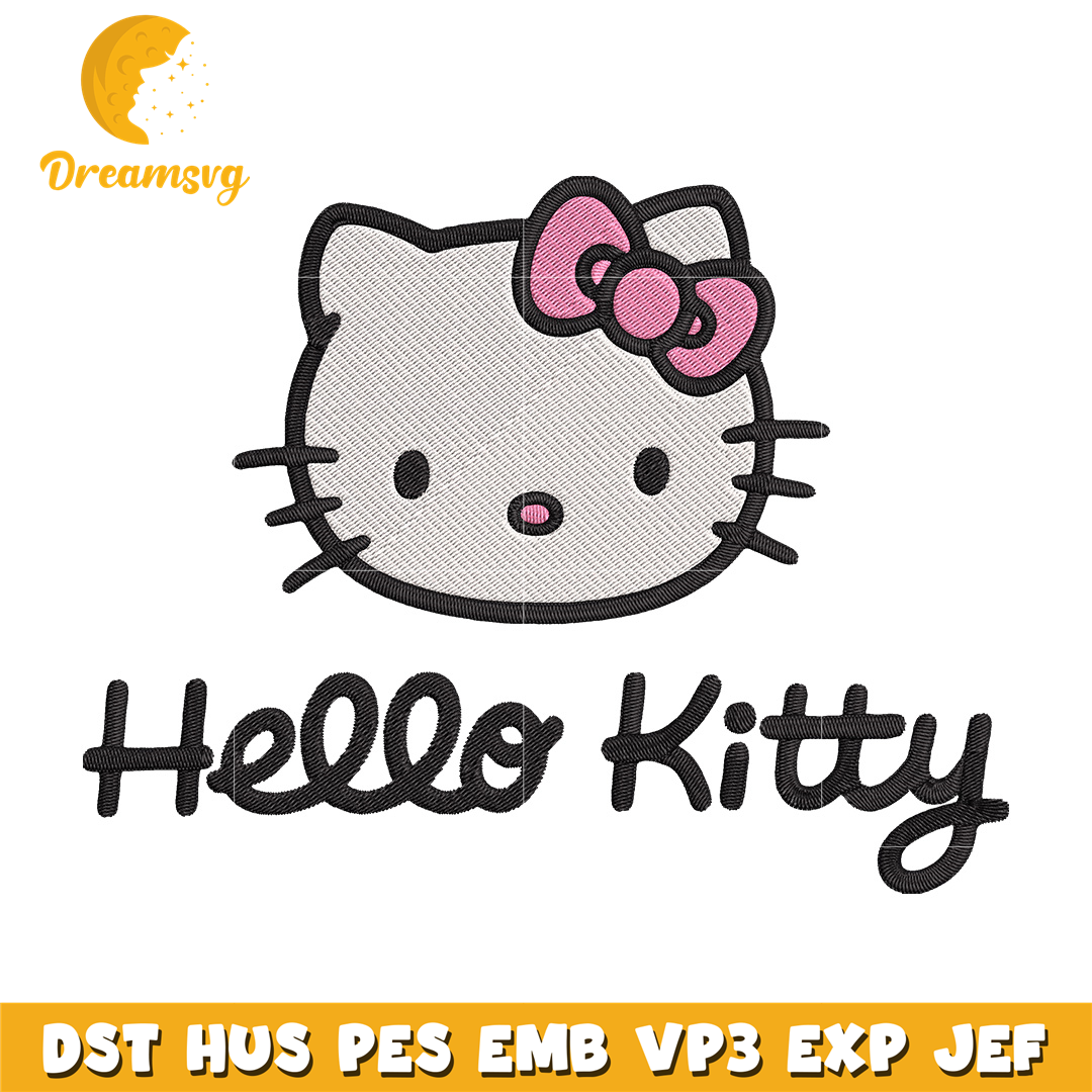 Hello Kitty logo Embroidery Design