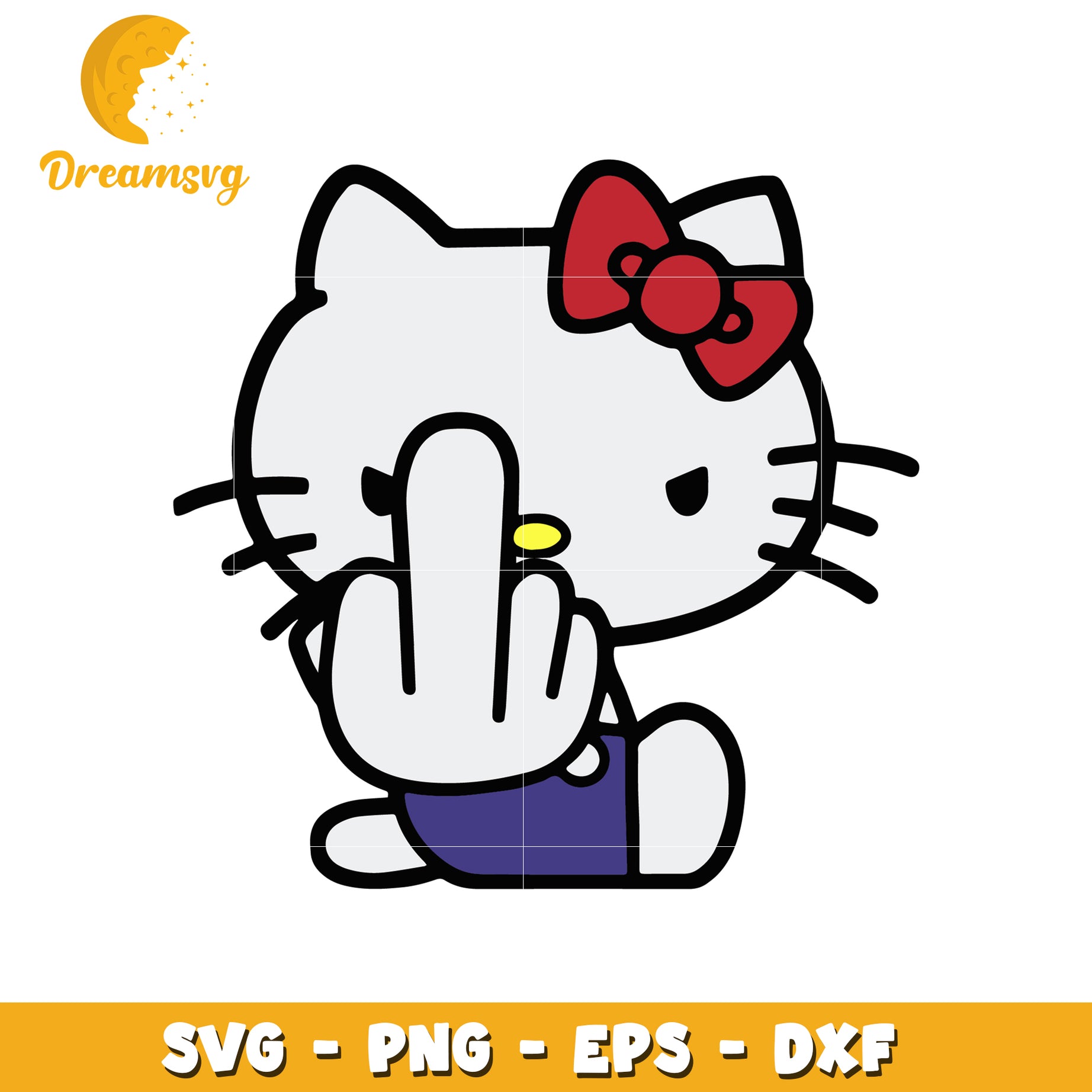 Hello Kitty middle hand svg, hello kitty svg, fuck hand svg