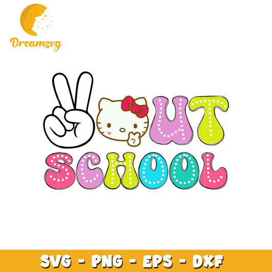 Hello Kitty peace out school svg, hello kitty svg, peace out svg 