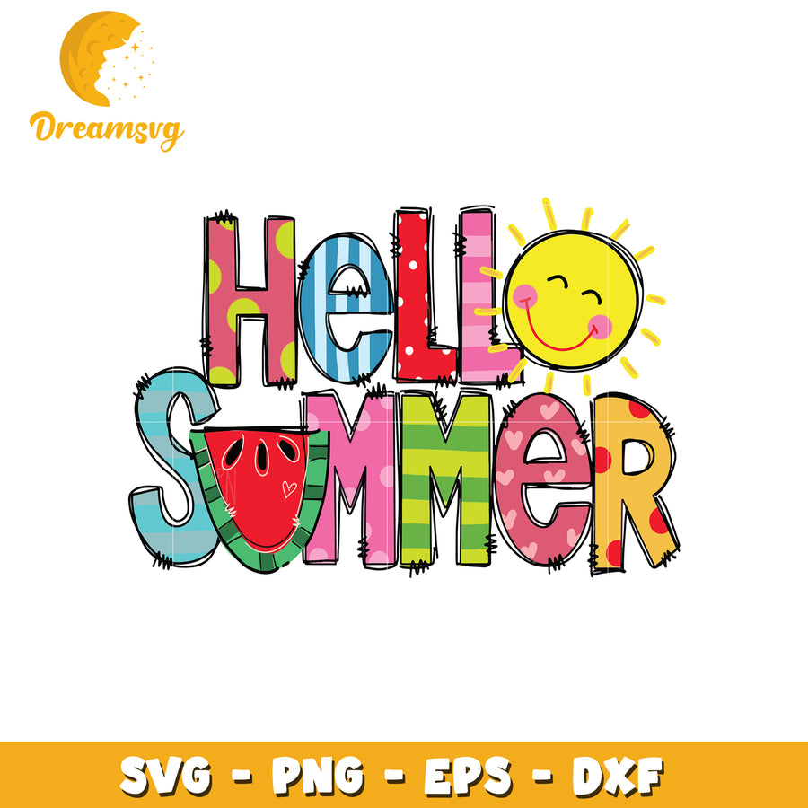 Hello Summer SVG Cut File