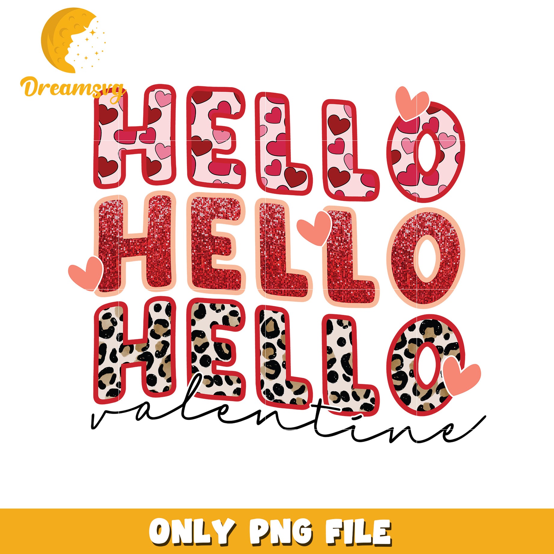 Hello Valentine PNG Design