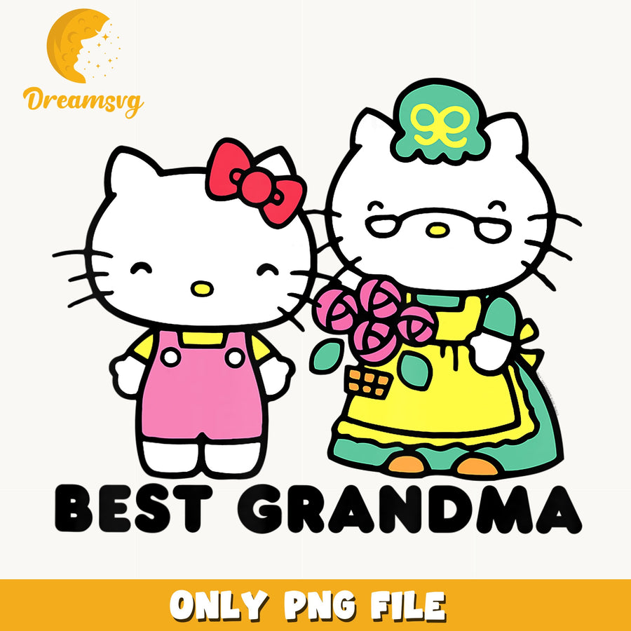 Hello Kitty Best Grandma PNG, Sanrio Grandmother Design, Cute PNG