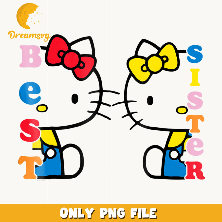 Hello Kitty Best Sister PNG, Sanrio Matching Duo Design, Cute PNG