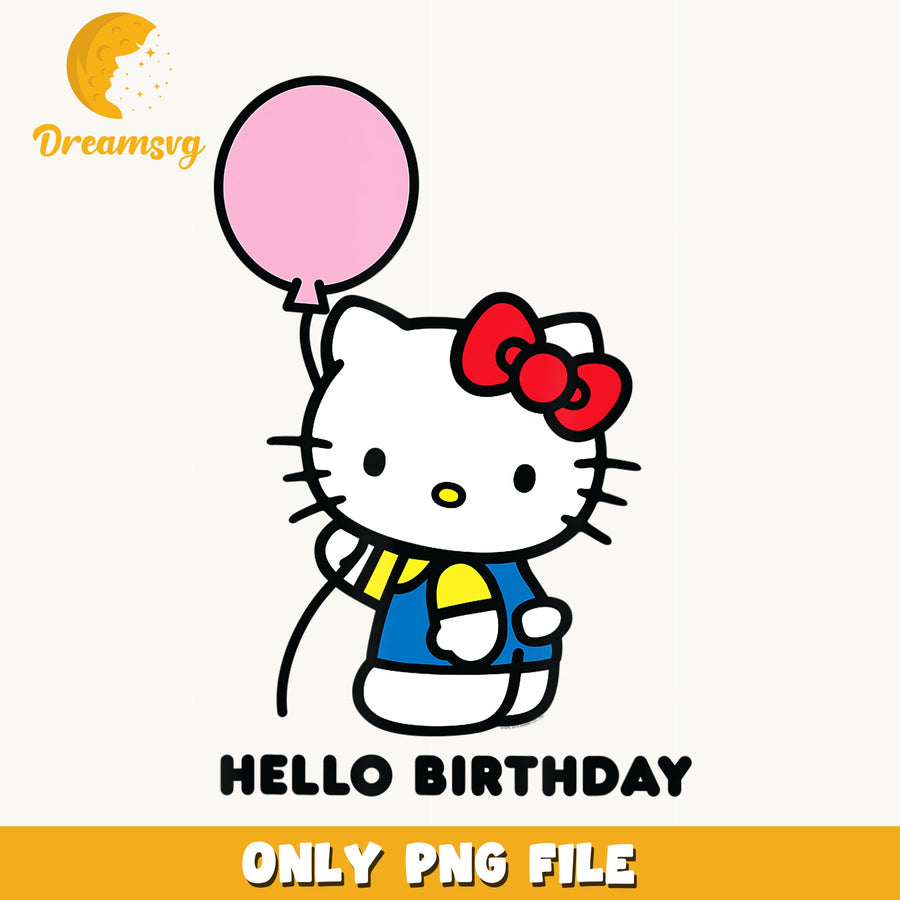 Hello Kitty Birthday Balloon PNG, Sanrio Party Design, Cute PNG