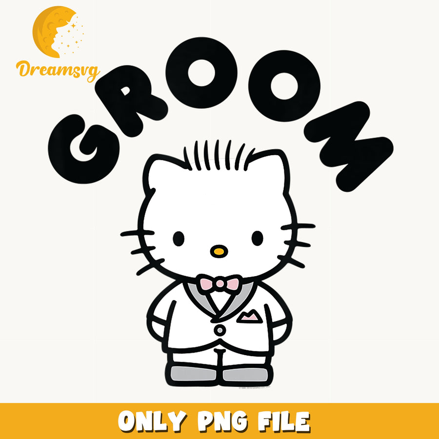 Hello Kitty Groom Wedding PNG, Sanrio Bride Groom Design, PNG